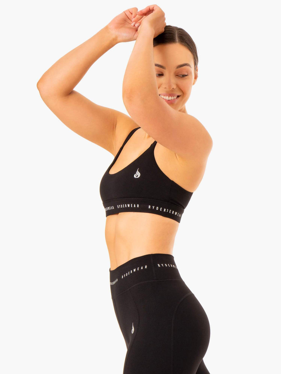 Reflex Cross Over Sports Bra - Black Clothing Ryderwear 