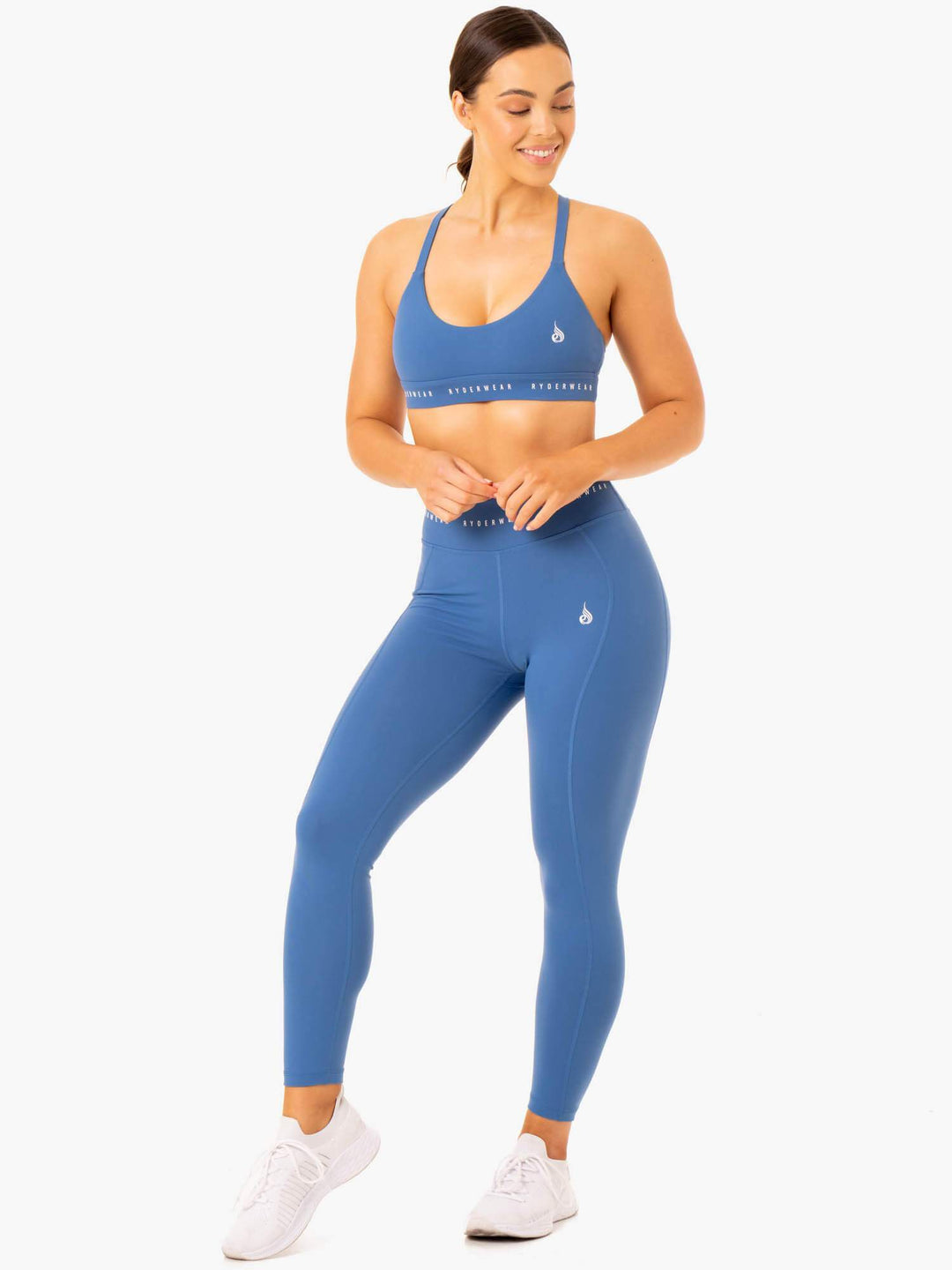 Reflex Cross Over Sports Bra - Blue Clothing Ryderwear 