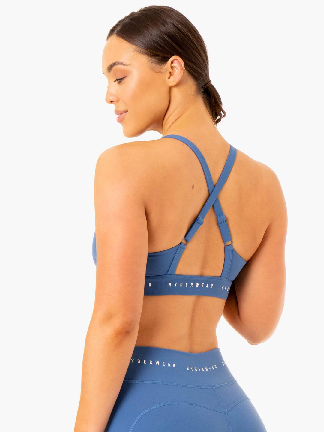 Reflex Cross Over Sports Bra - Blue Clothing Ryderwear 