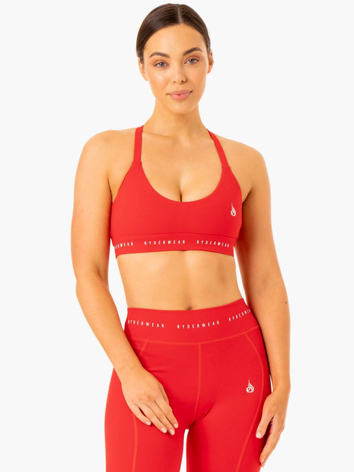 Reflex Cross Over Sports Bra Red