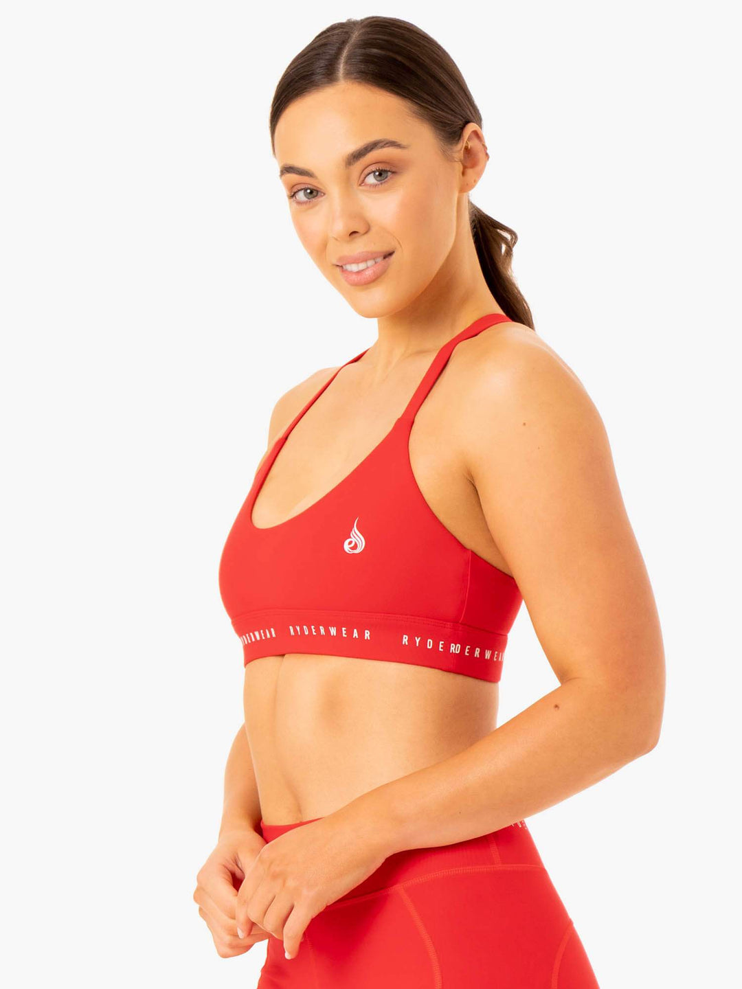 Reflex Cross Over Sports Bra - Red Clothing Ryderwear 