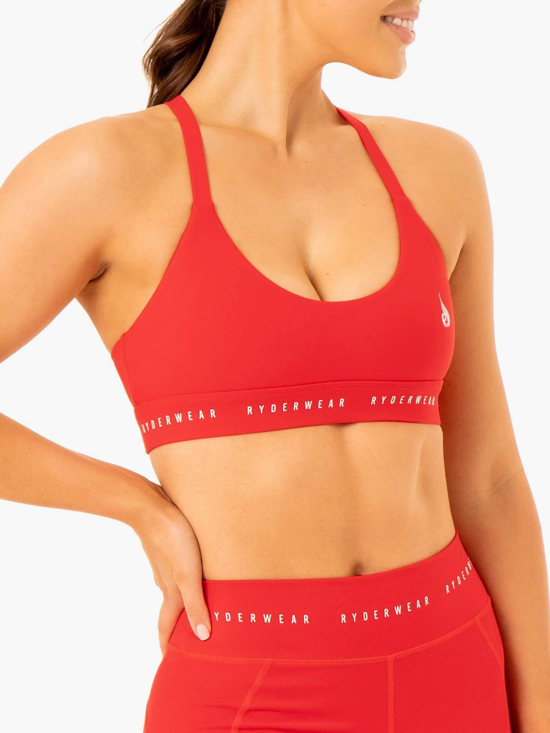 Reflex Cross Over Sports Bra - Red Clothing Ryderwear 