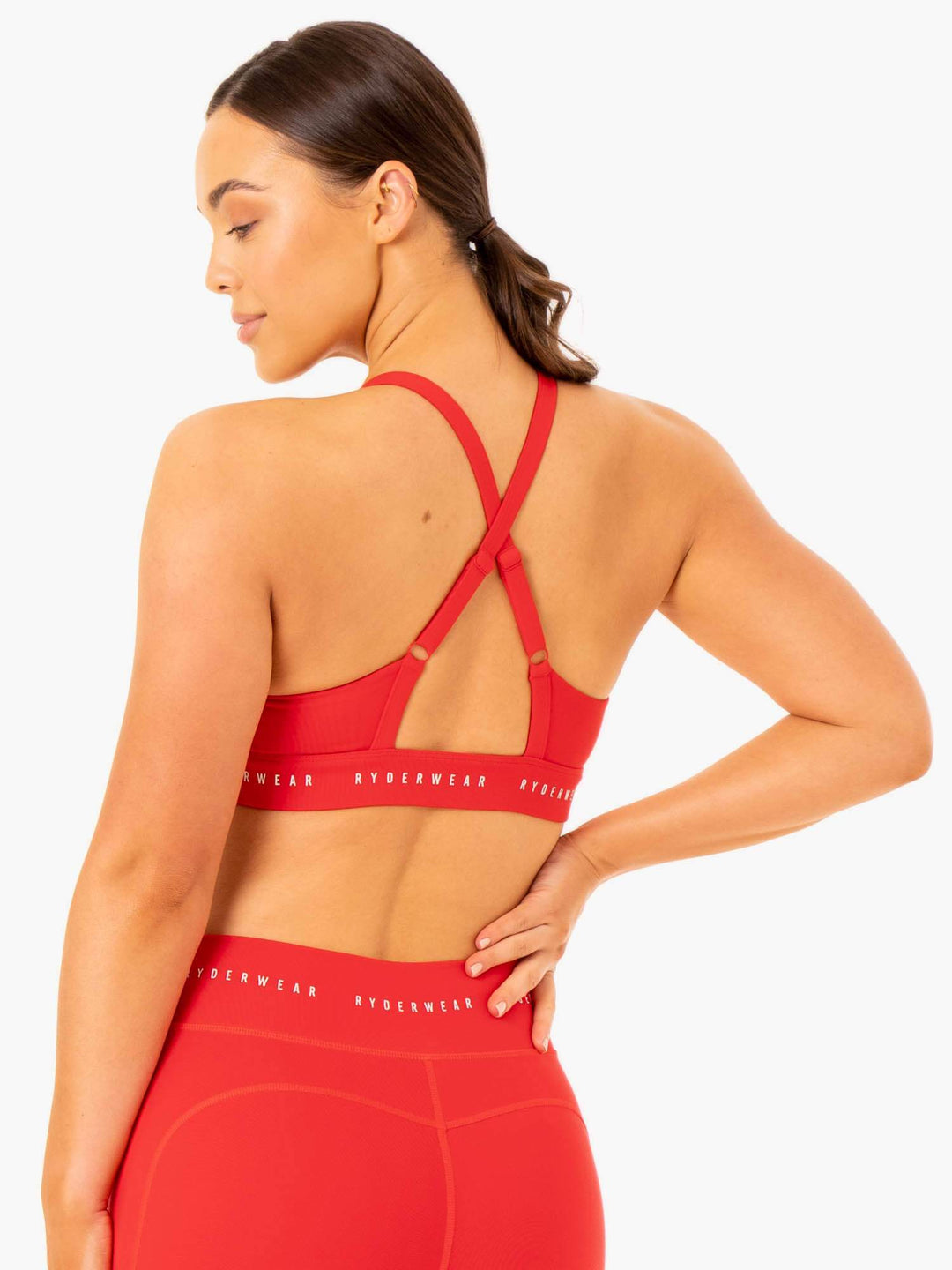 Reflex Cross Over Sports Bra - Red Clothing Ryderwear 