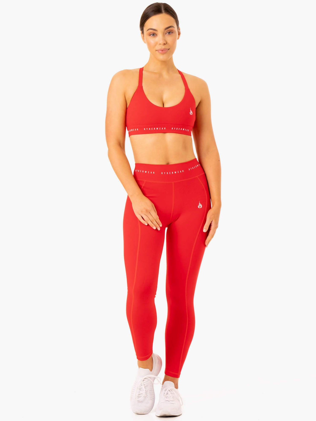 Reflex Cross Over Sports Bra - Red Clothing Ryderwear 