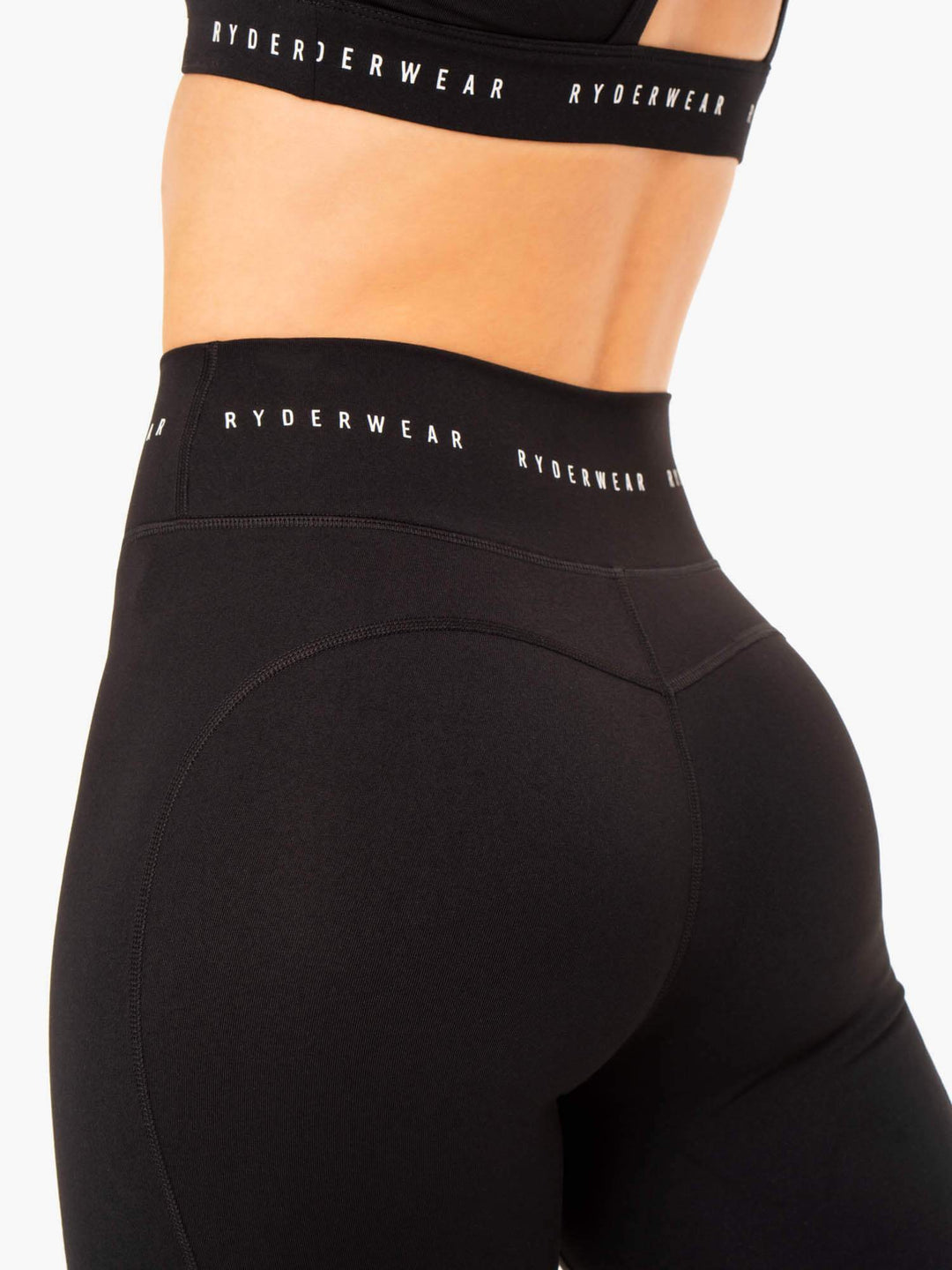 Reflex High Waisted Leggings - Black Clothing Ryderwear 