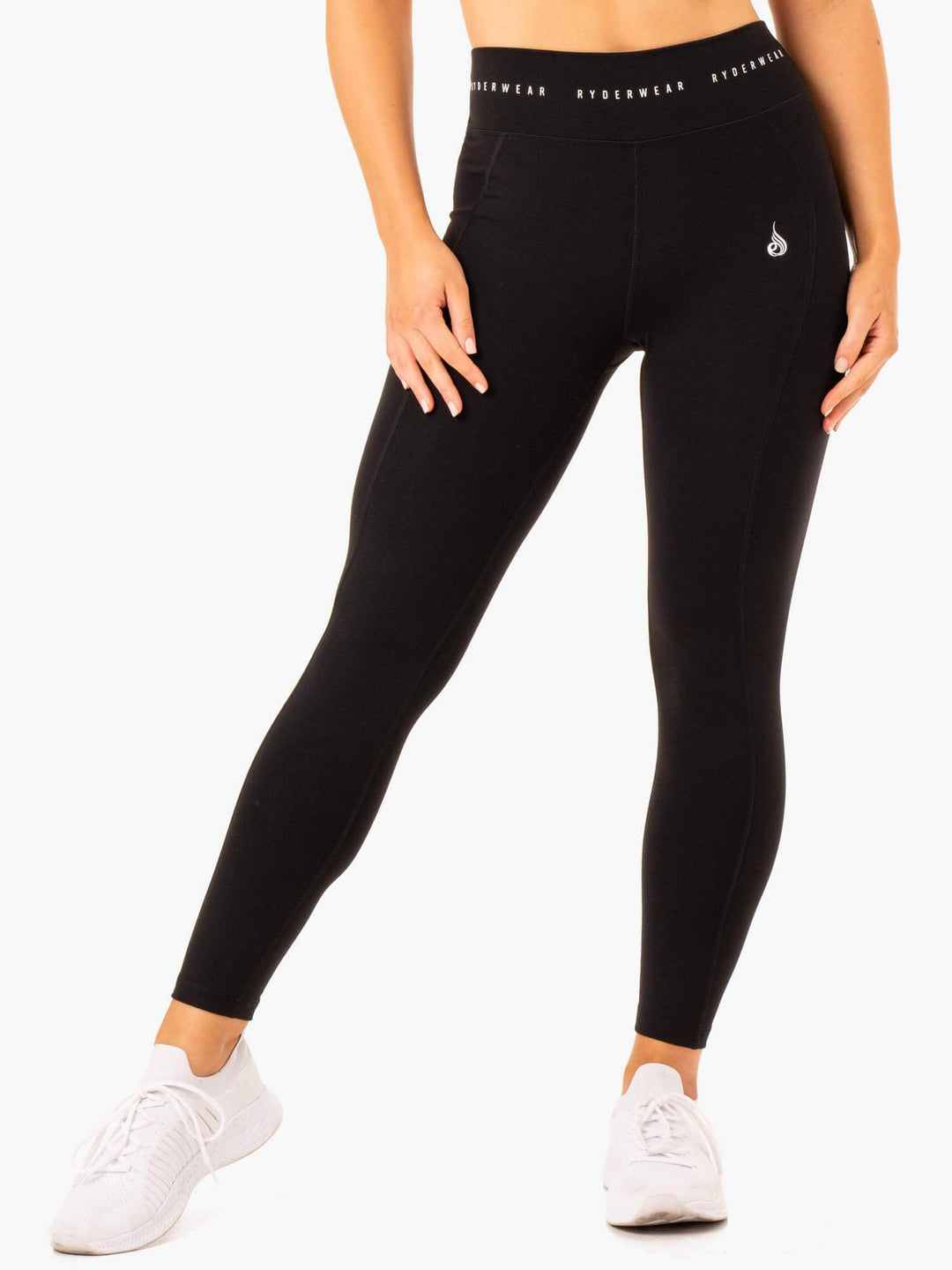 Reflex High Waisted Leggings - Black Clothing Ryderwear 