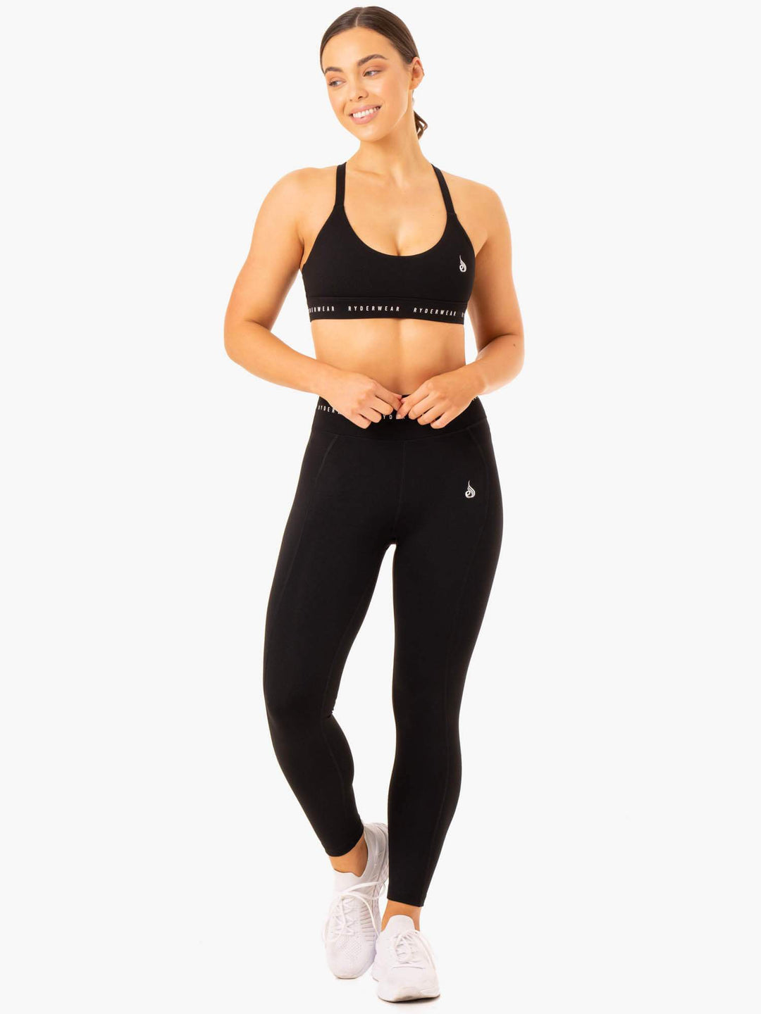 Reflex High Waisted Leggings - Black Clothing Ryderwear 