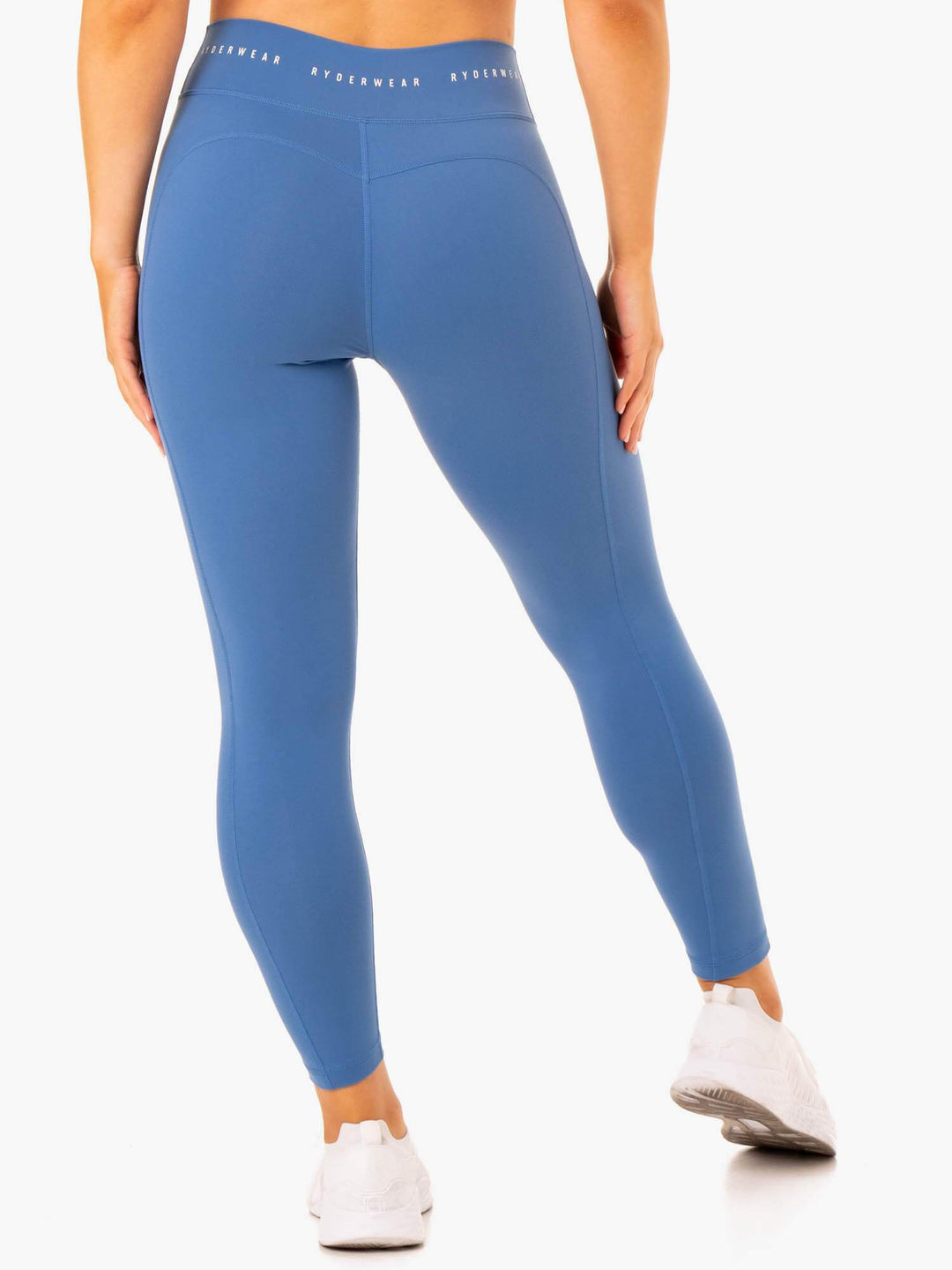 Reflex High Waisted Leggings - Blue Clothing Ryderwear 