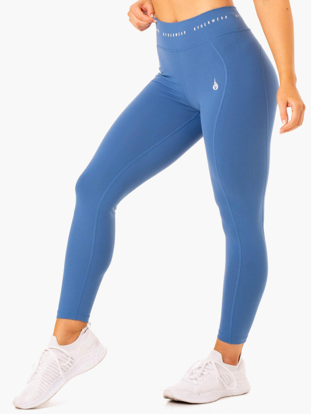 Reflex High Waisted Leggings - Blue Clothing Ryderwear 