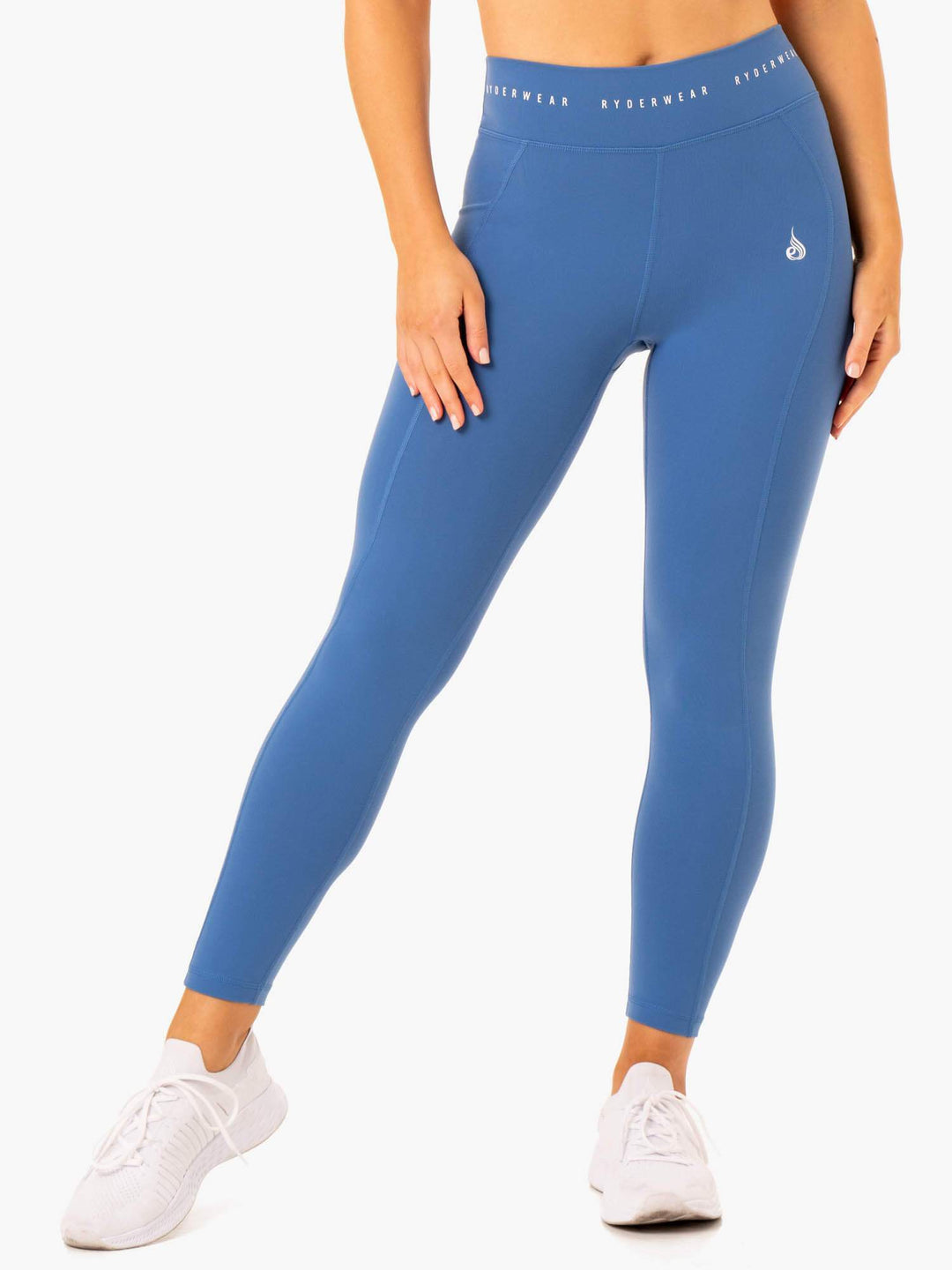 Reflex High Waisted Leggings - Blue Clothing Ryderwear 