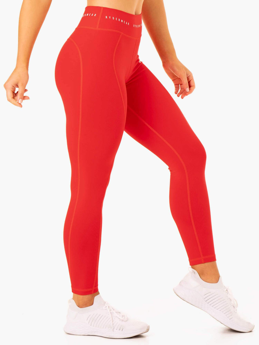 Reflex High Waisted Leggings - Red Clothing Ryderwear 