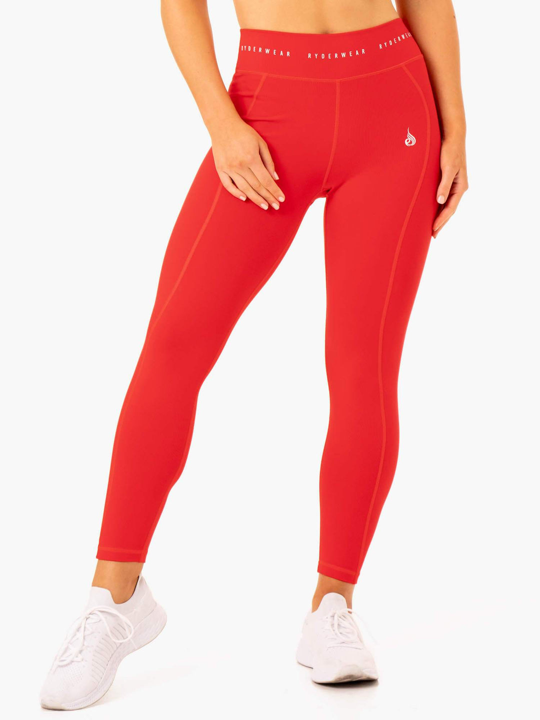 Reflex High Waisted Leggings - Red Clothing Ryderwear 