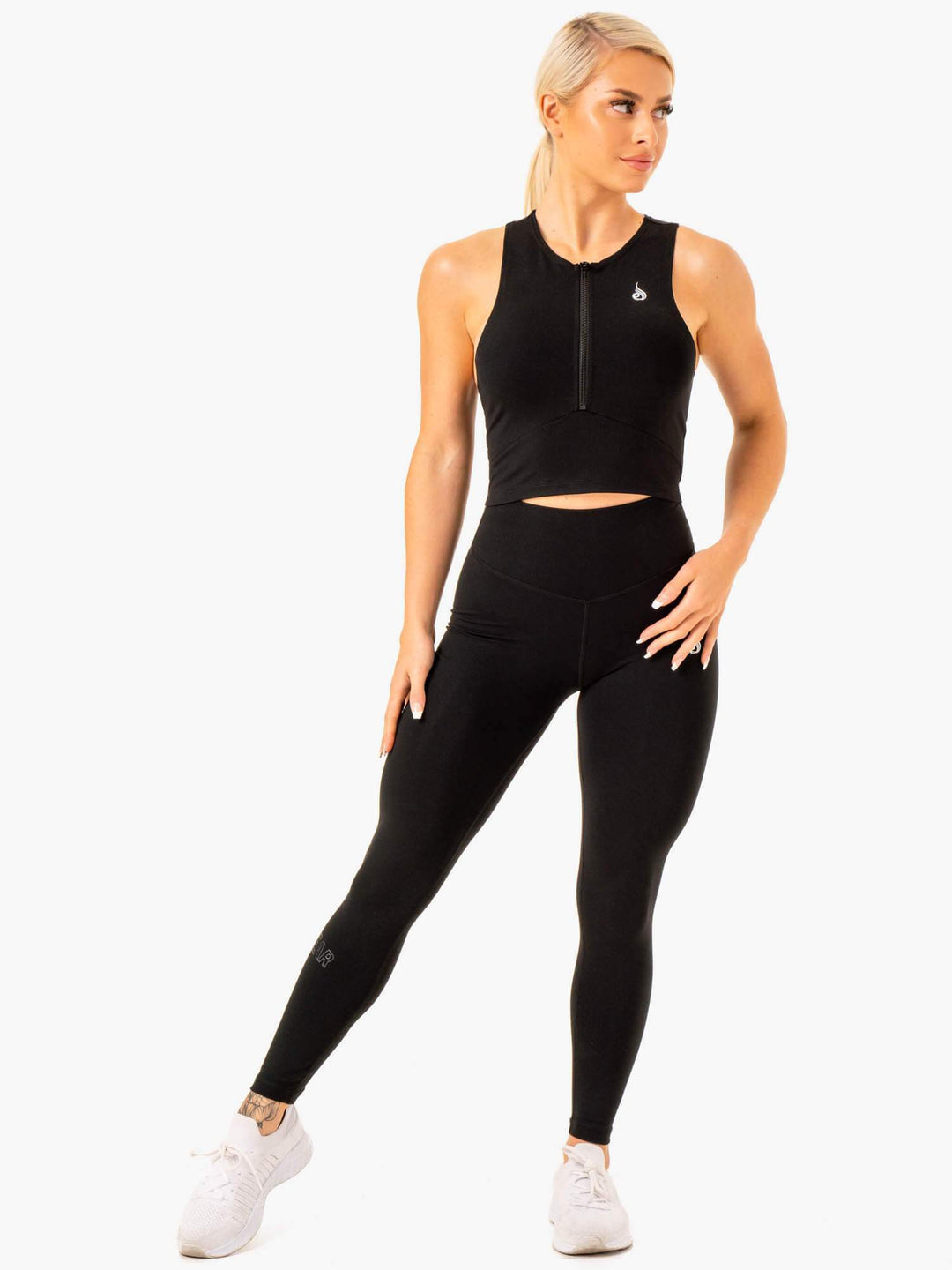 Reflex Zip Up Tank - Black Clothing Ryderwear 