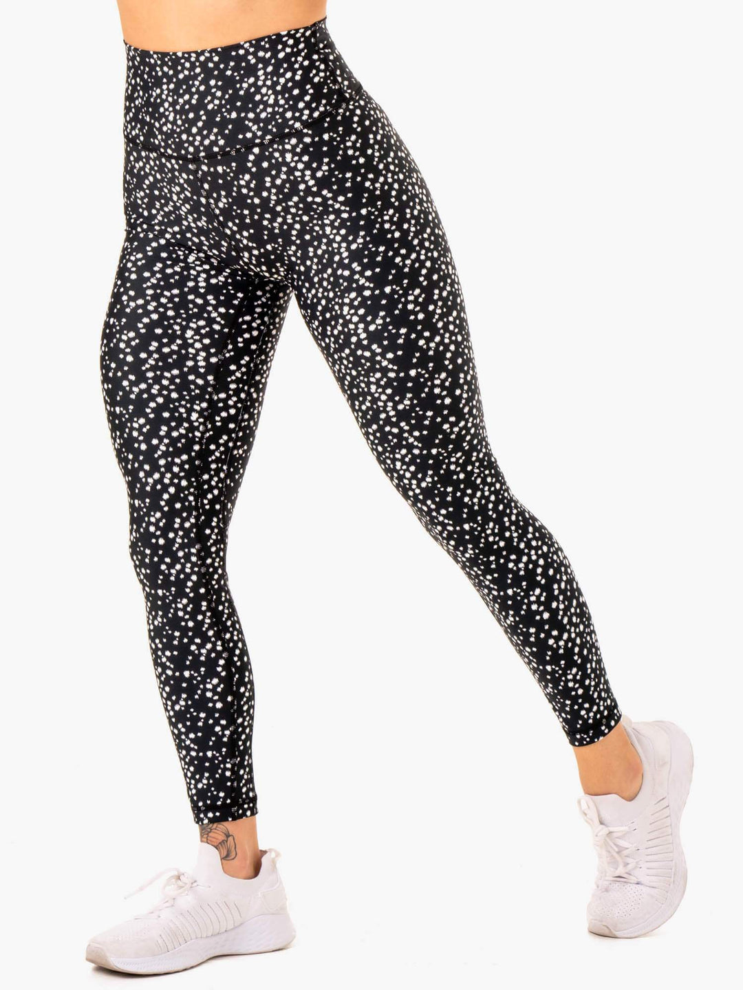 Reform High Waisted Leggings - Black Speckle Clothing Ryderwear 