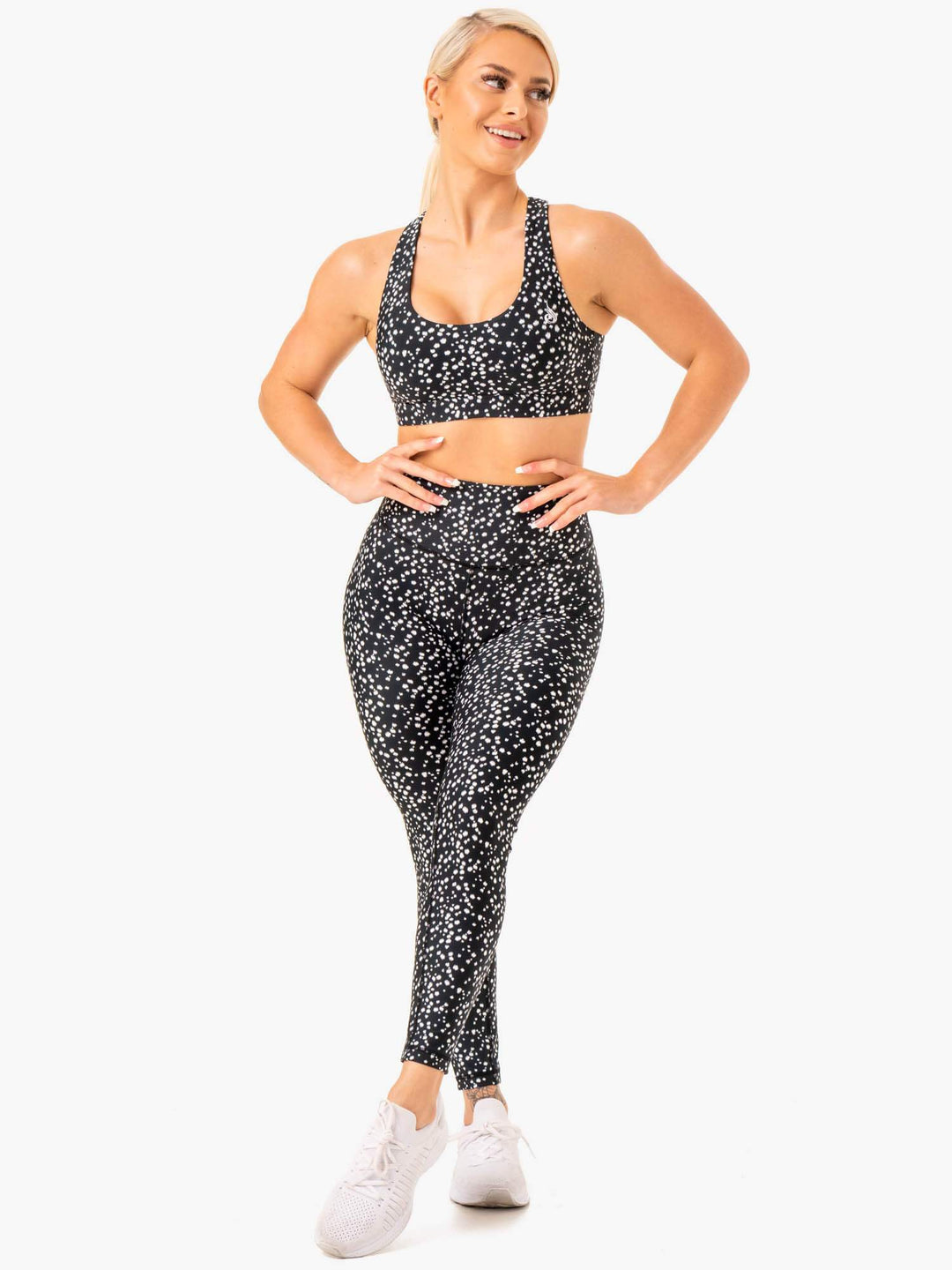 Reform High Waisted Leggings - Black Speckle Clothing Ryderwear 