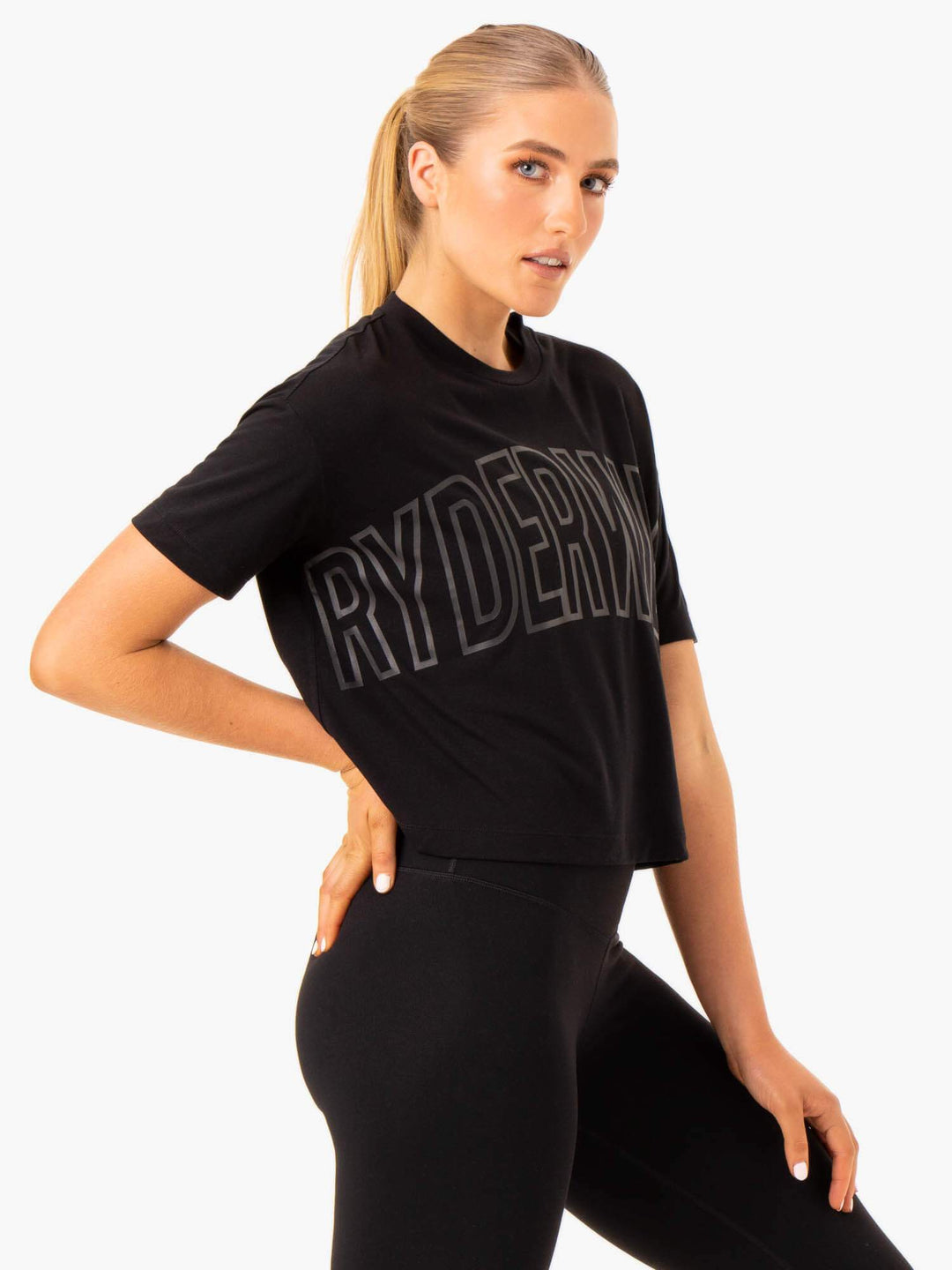 Replay Boxy Tee - Black Clothing Ryderwear 