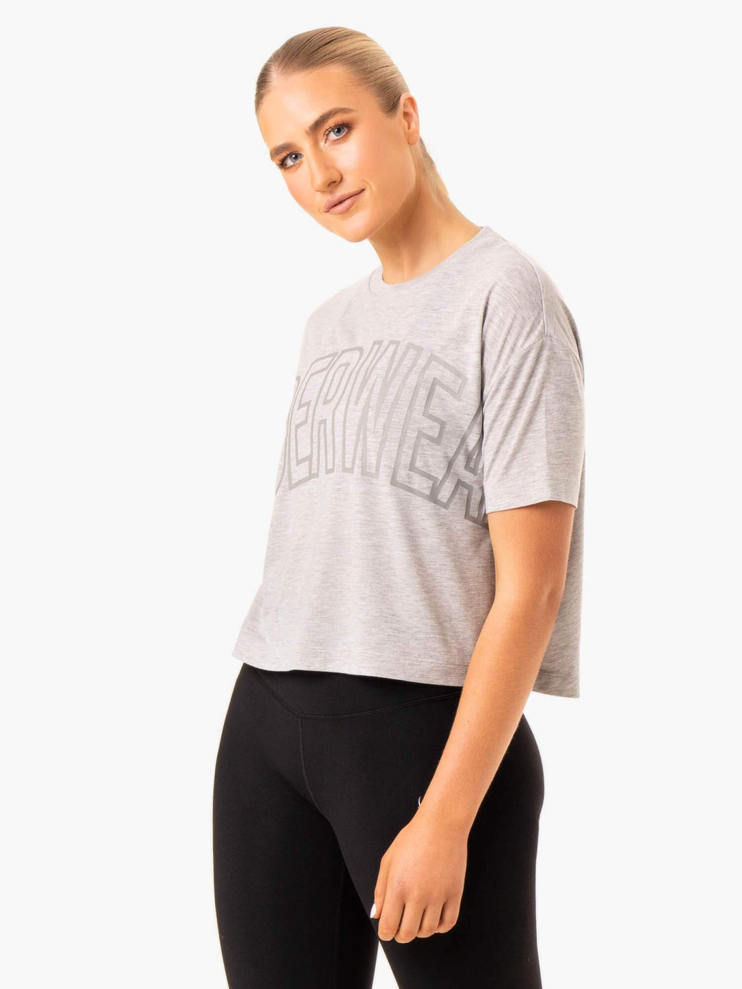 Replay Boxy Tee - Grey Marl Clothing Ryderwear 