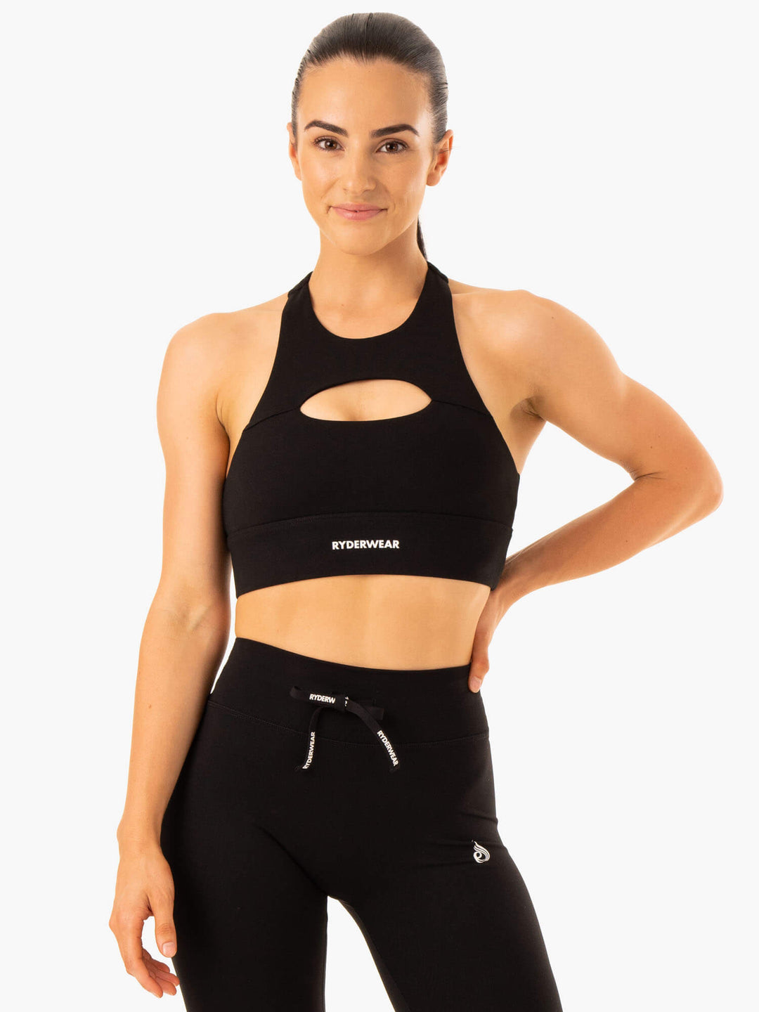 Replay Cut Out Sports Bra - Black Clothing Ryderwear 