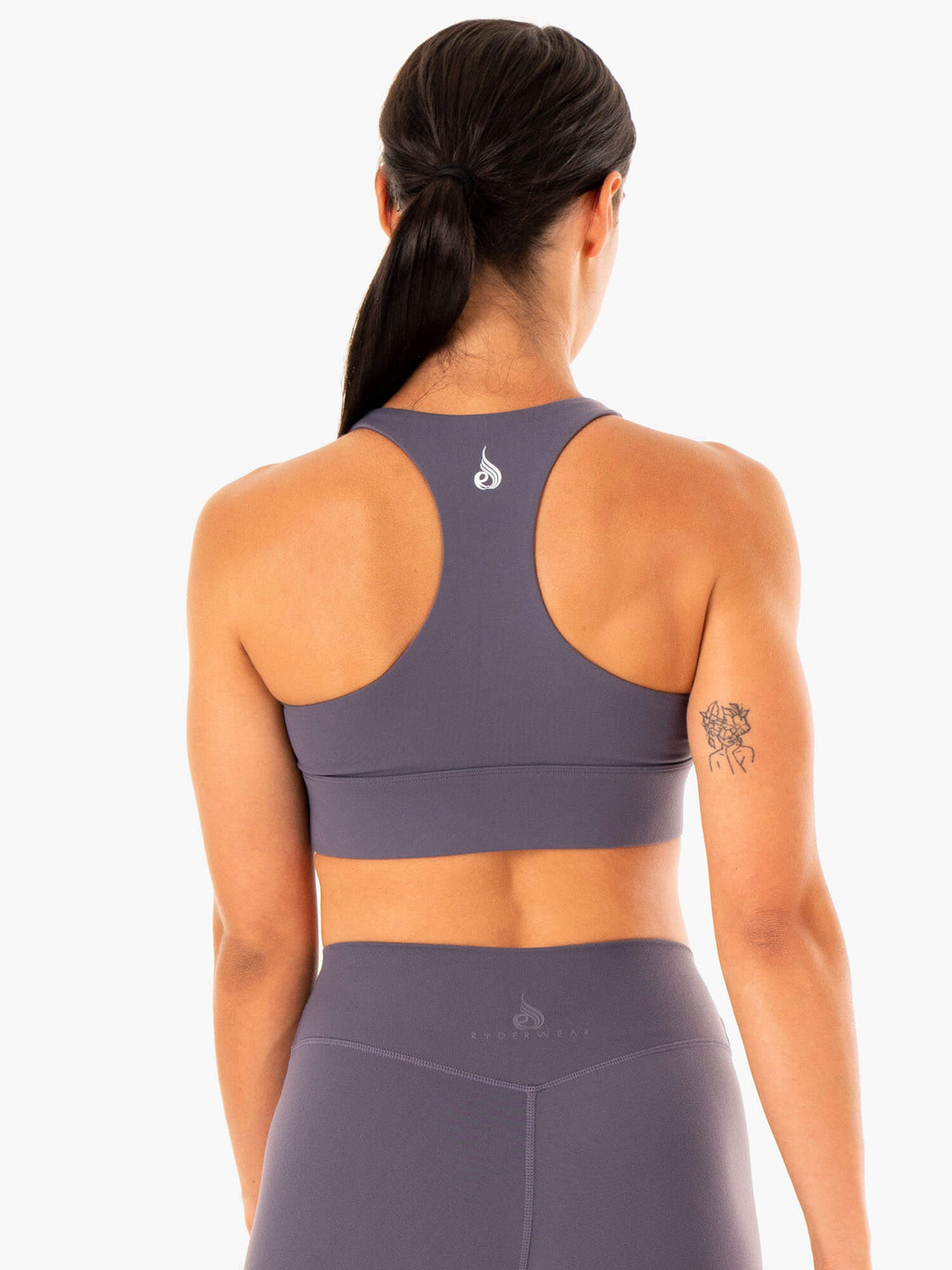 Replay Cut Out Sports Bra - Charcoal Clothing Ryderwear 