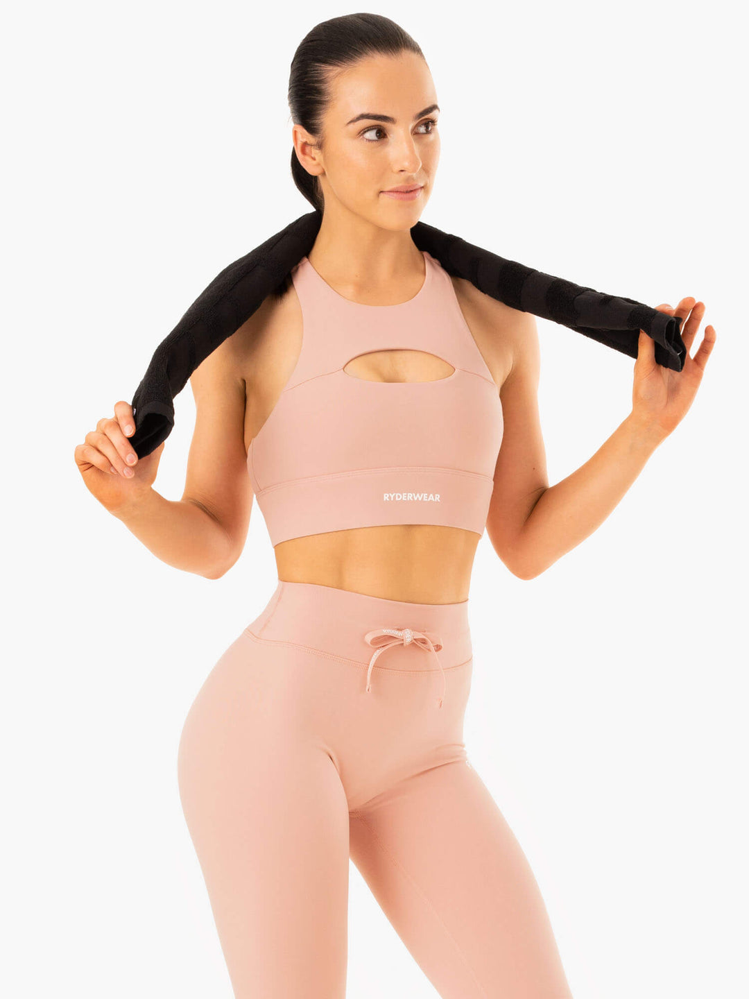 Replay Cut Out Sports Bra - Nude Clothing Ryderwear 