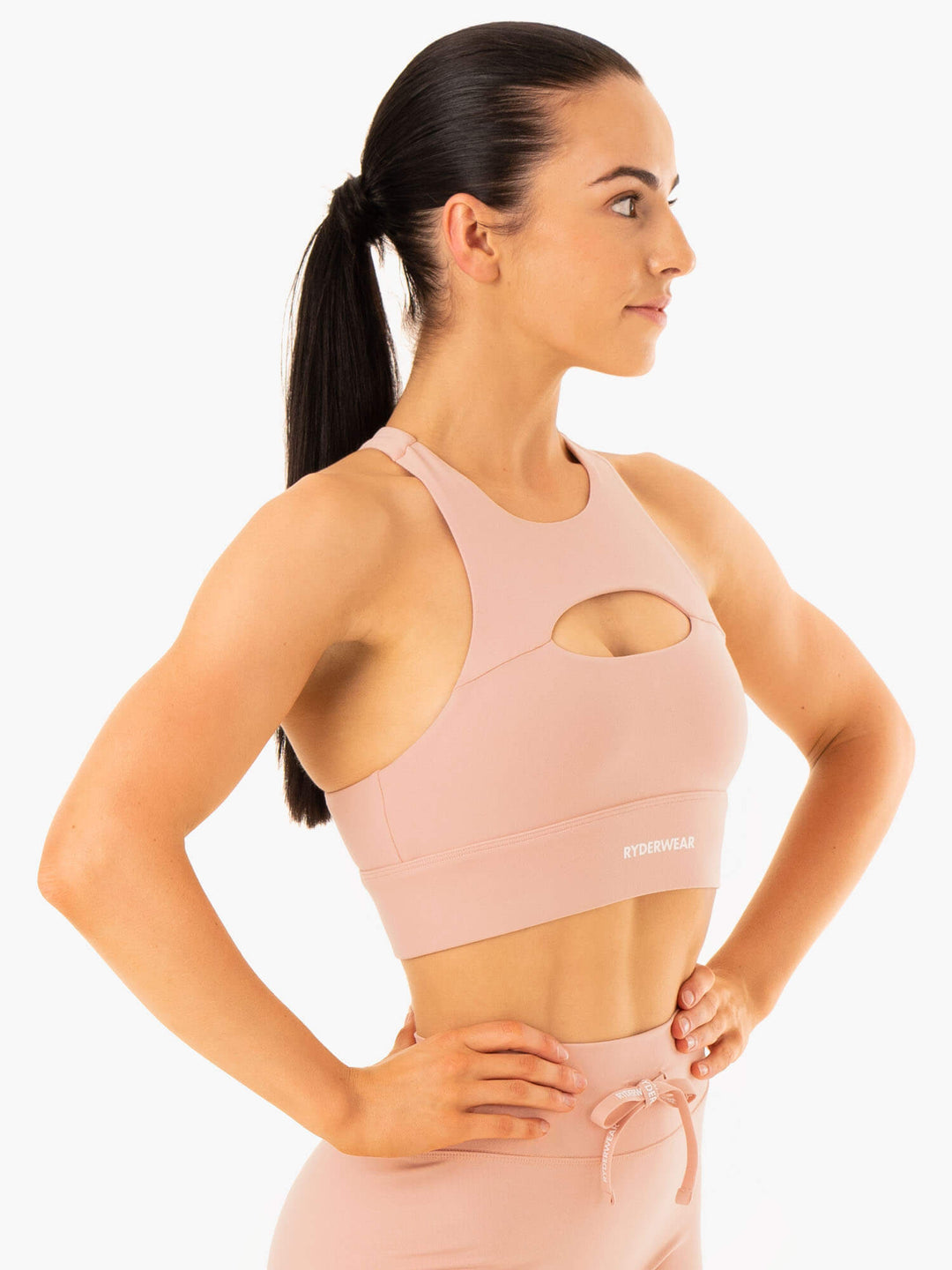 Replay Cut Out Sports Bra - Nude Clothing Ryderwear 