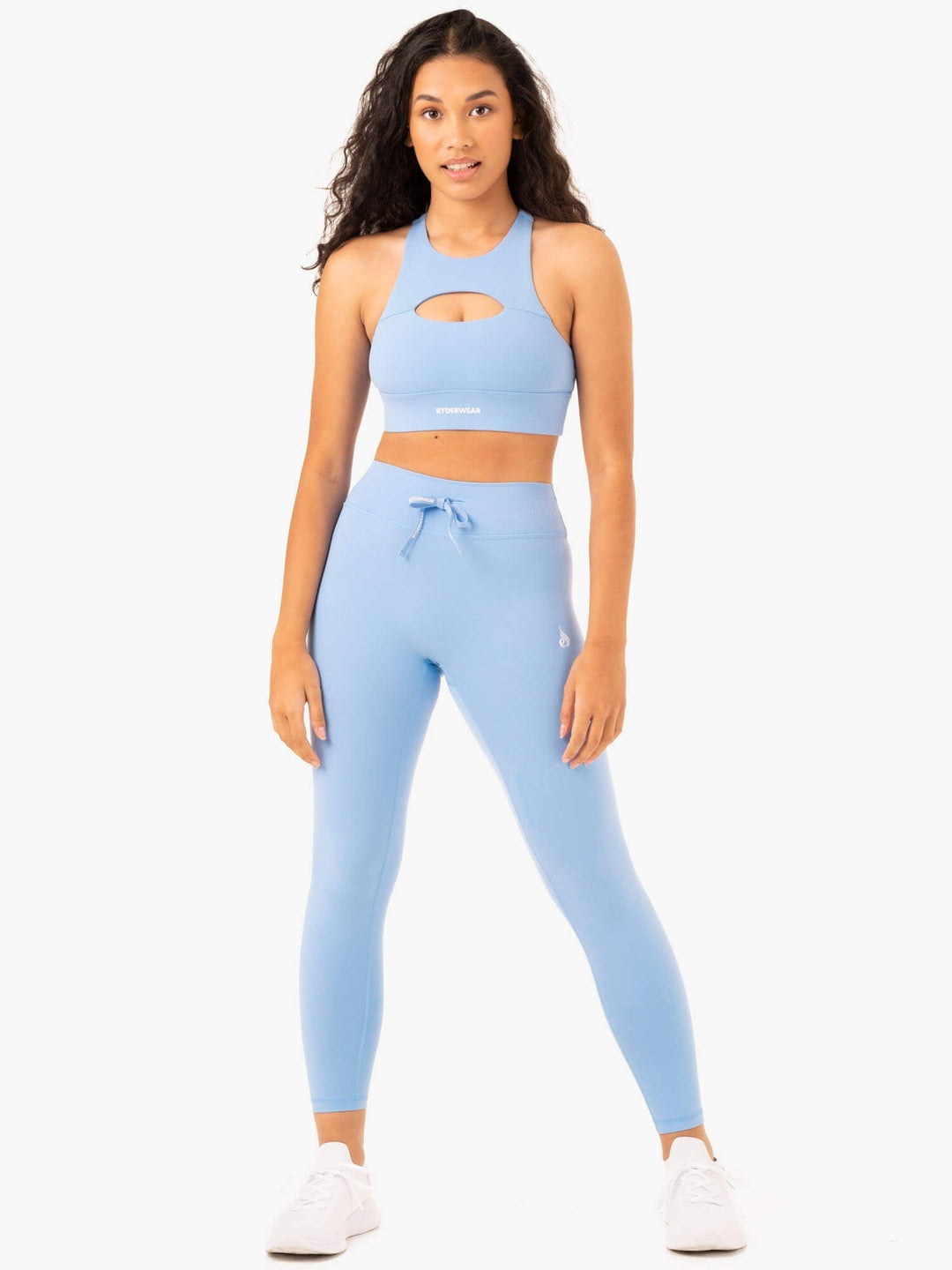 Replay Cut Out Sports Bra - Sky Blue Clothing Ryderwear 