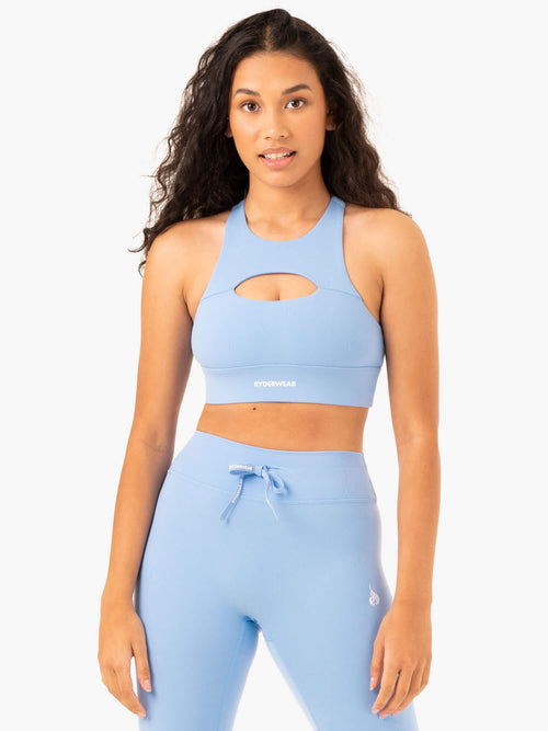 Replay Cut Out Sports Bra Sky Blue