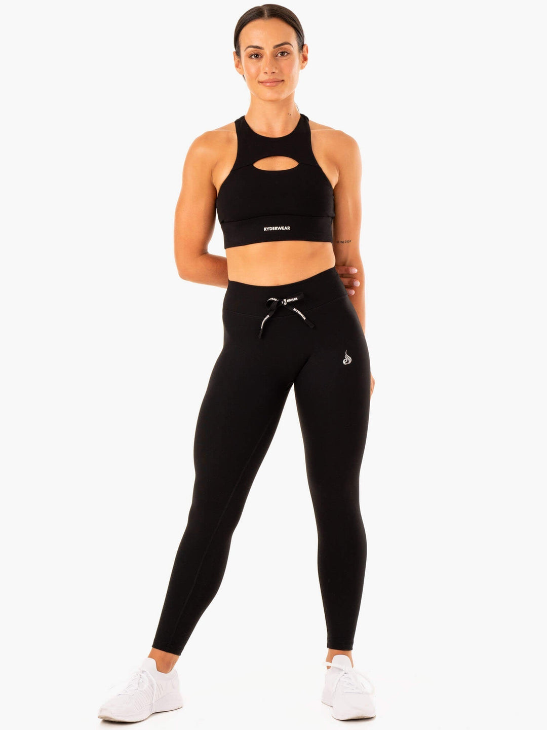 Replay High Waisted Leggings - Black Clothing Ryderwear 