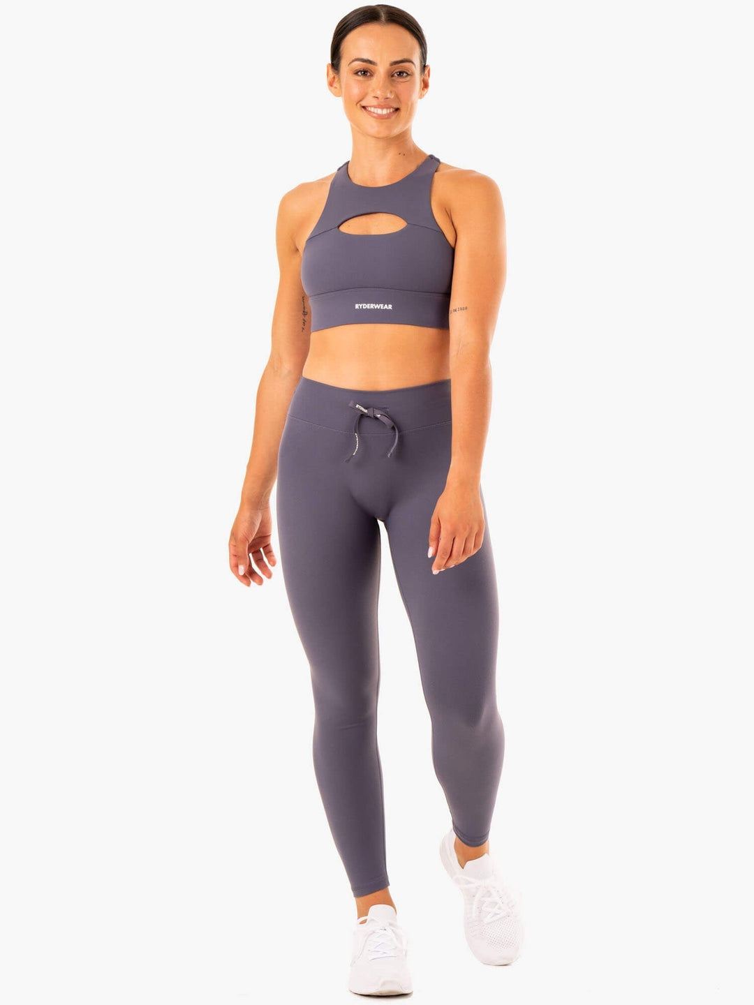 Replay High Waisted Leggings - Charcoal Clothing Ryderwear 