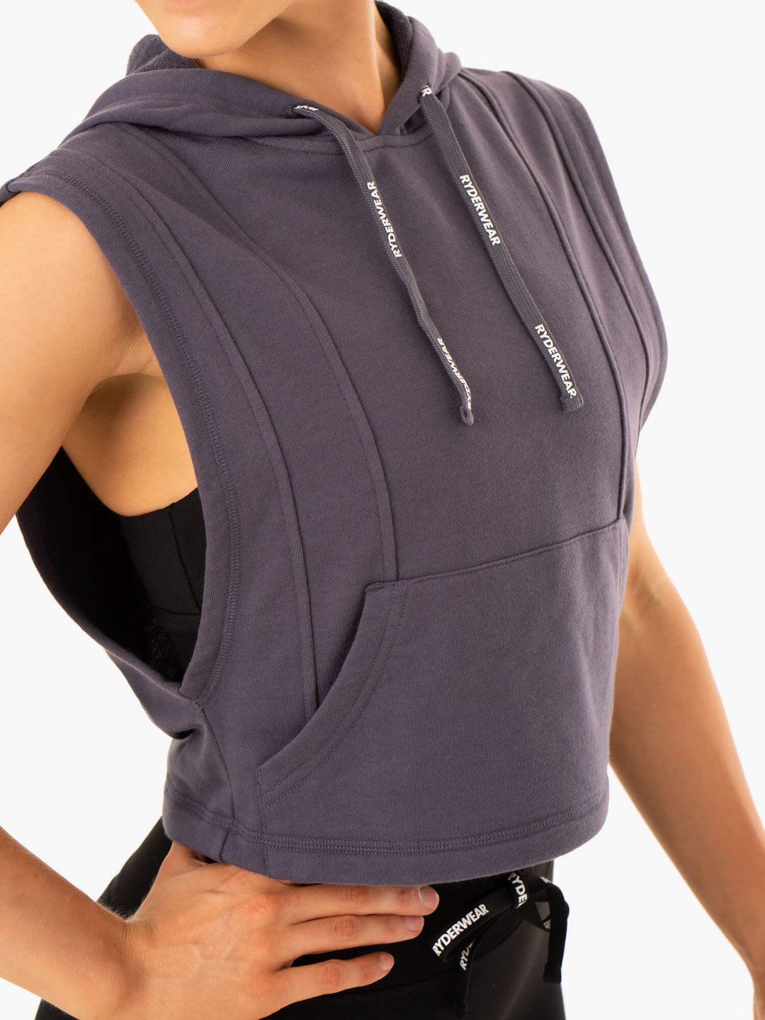 Replay Sleeveless Hoodie - Charcoal Clothing Ryderwear 