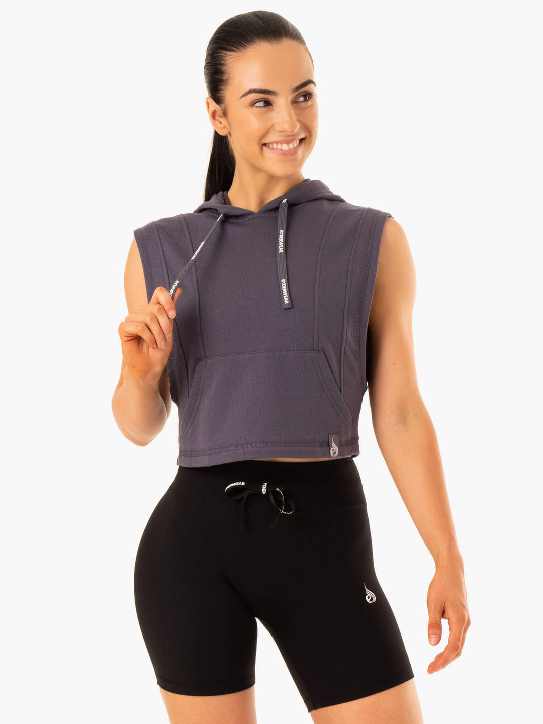 Replay Sleeveless Hoodie - Charcoal Clothing Ryderwear 