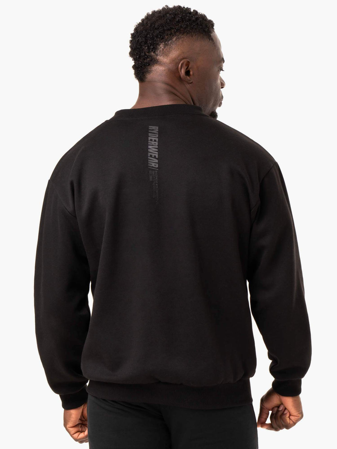 Reset Fleece Crew Neck - Black Clothing Ryderwear 