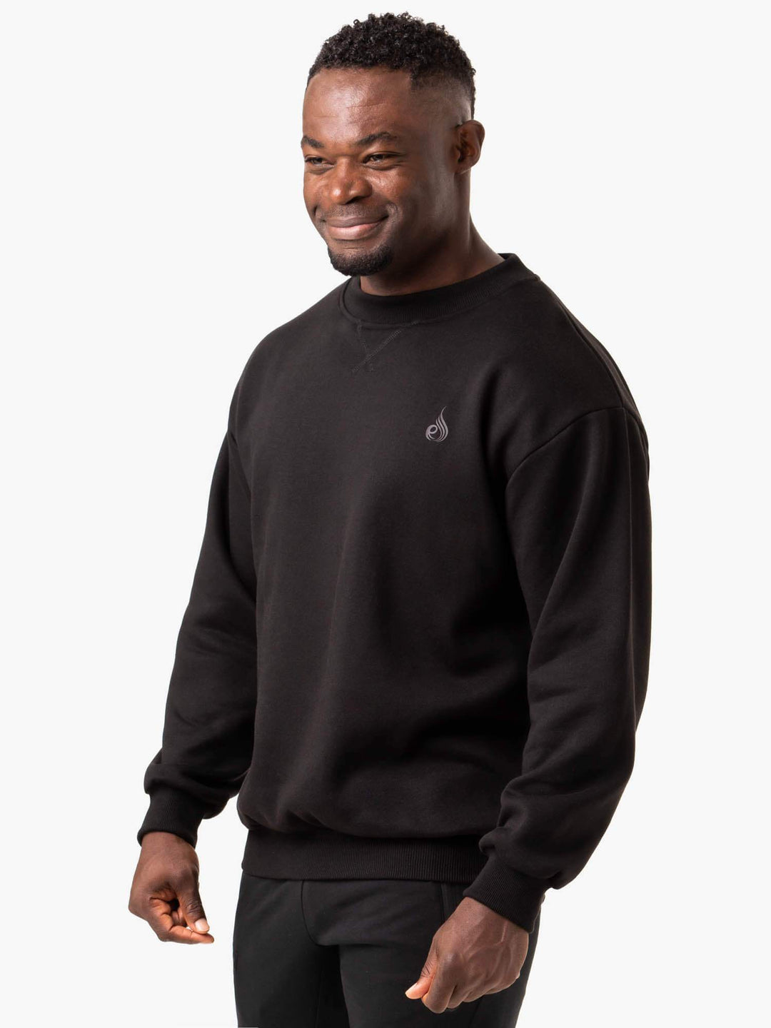 Reset Fleece Crew Neck - Black Clothing Ryderwear 