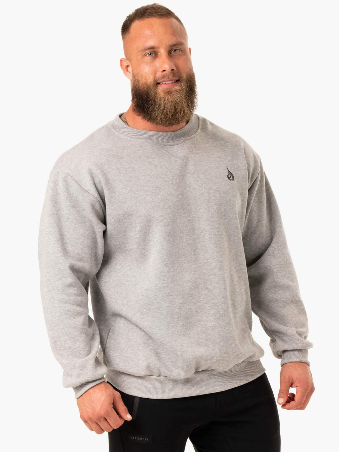 Reset Fleece Crew Neck - Grey Marl Clothing Ryderwear 