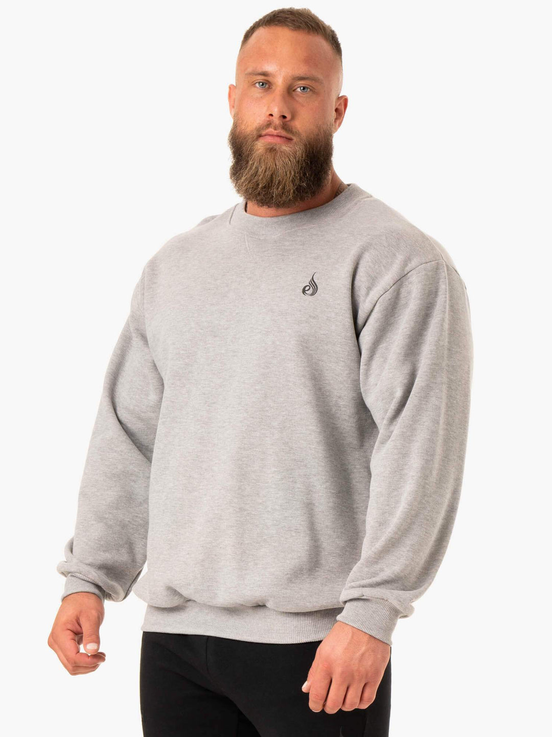 Reset Fleece Crew Neck - Grey Marl Clothing Ryderwear 