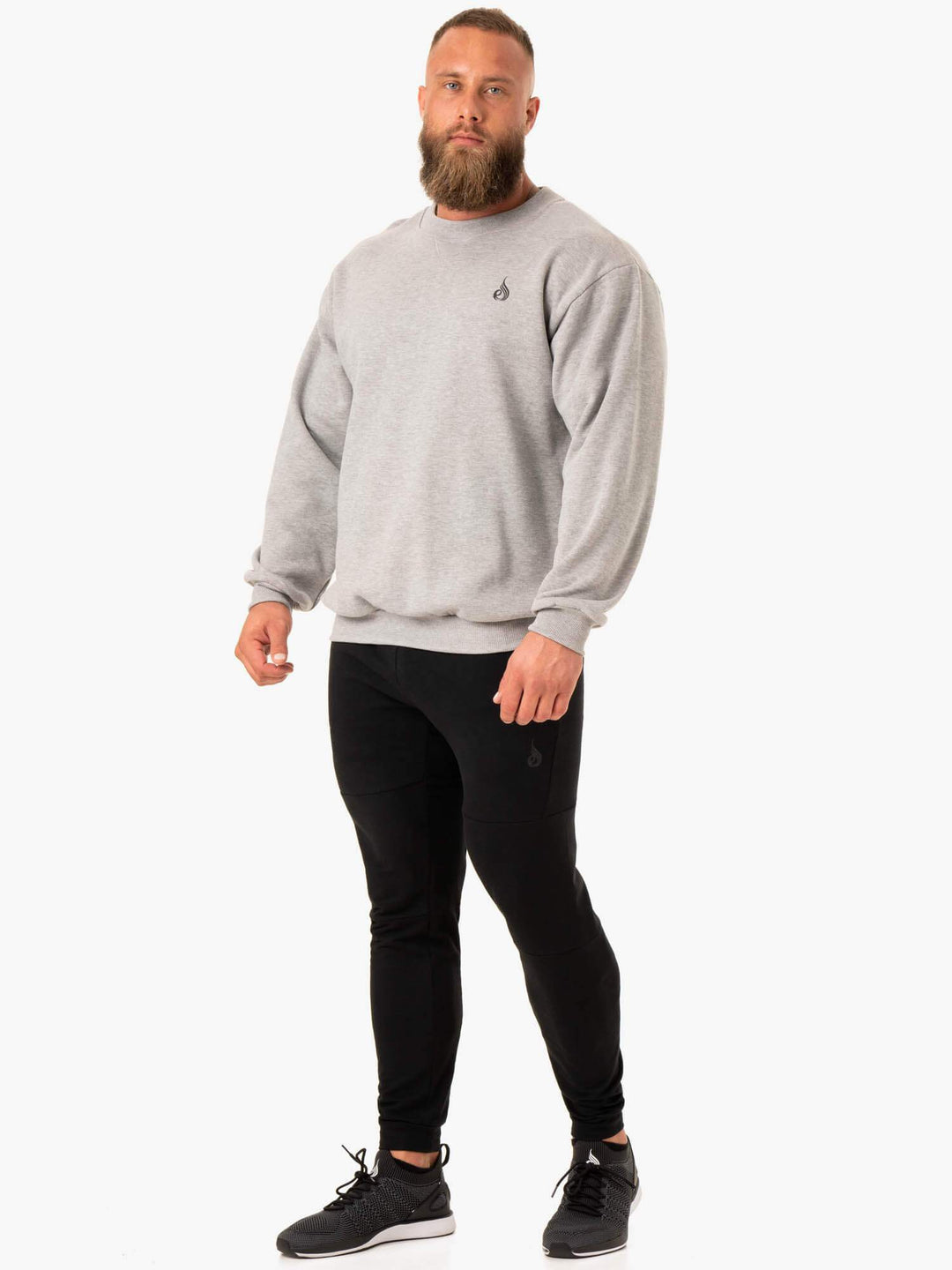 Reset Fleece Crew Neck - Grey Marl Clothing Ryderwear 