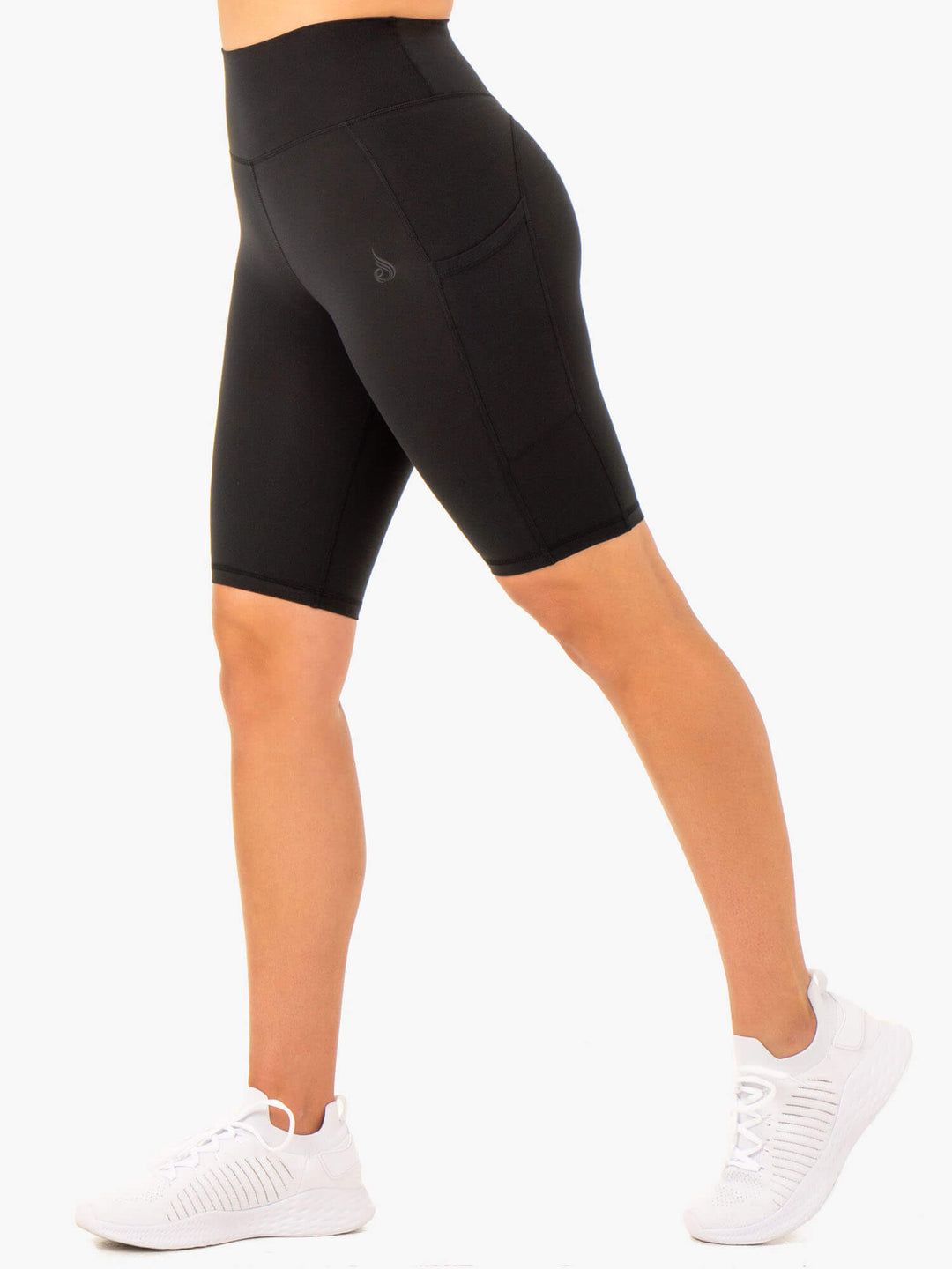 Reset High Waisted Pocket Bike Shorts - Black Clothing Ryderwear 