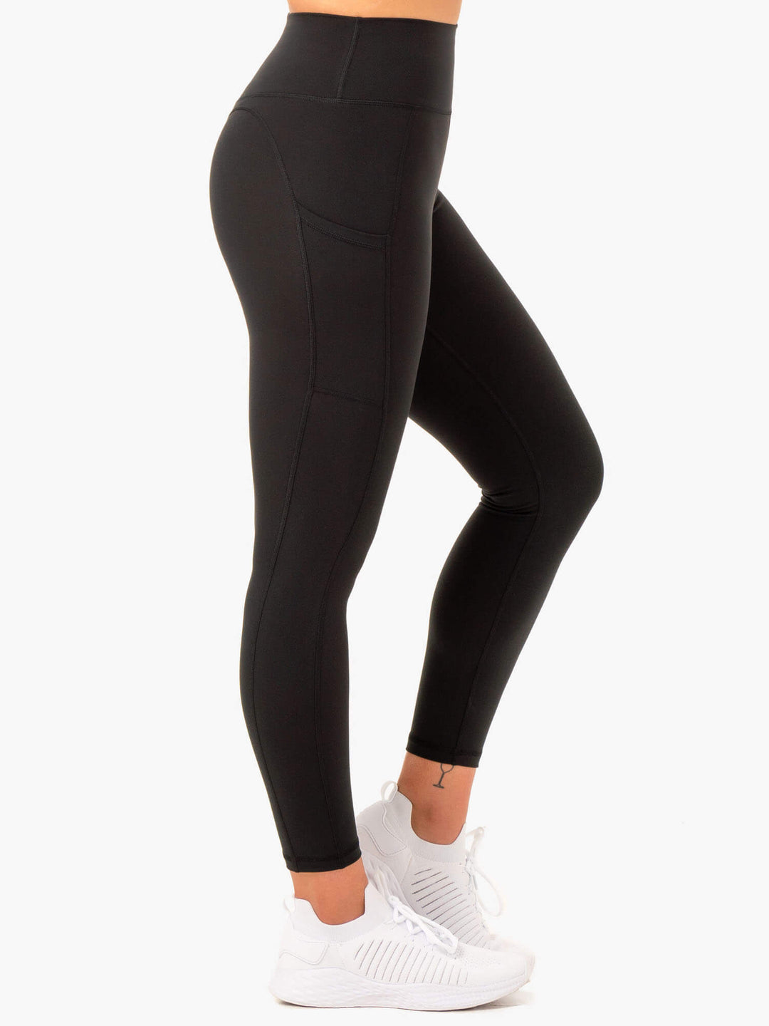 Reset High Waisted Pocket Leggings - Black Clothing Ryderwear 