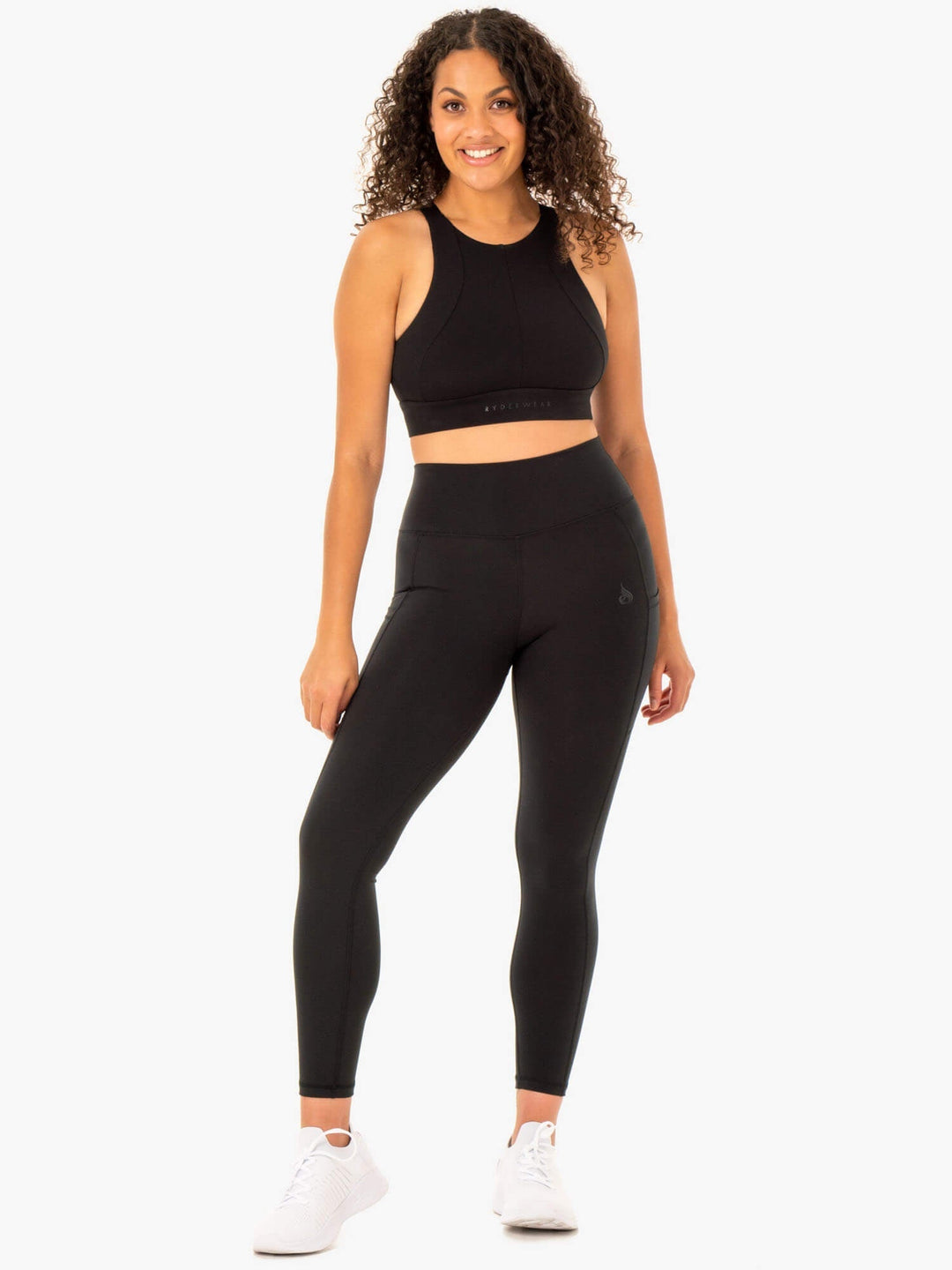 Reset High Waisted Pocket Leggings - Black Clothing Ryderwear 