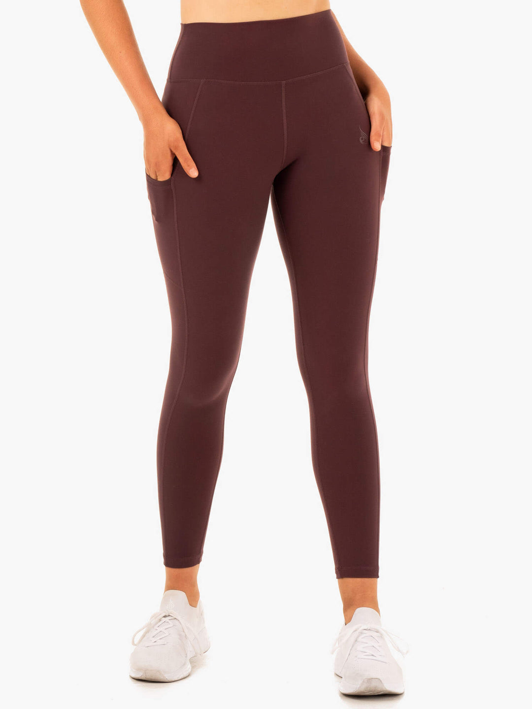 Reset High Waisted Pocket Leggings - Chocolate Clothing Ryderwear 