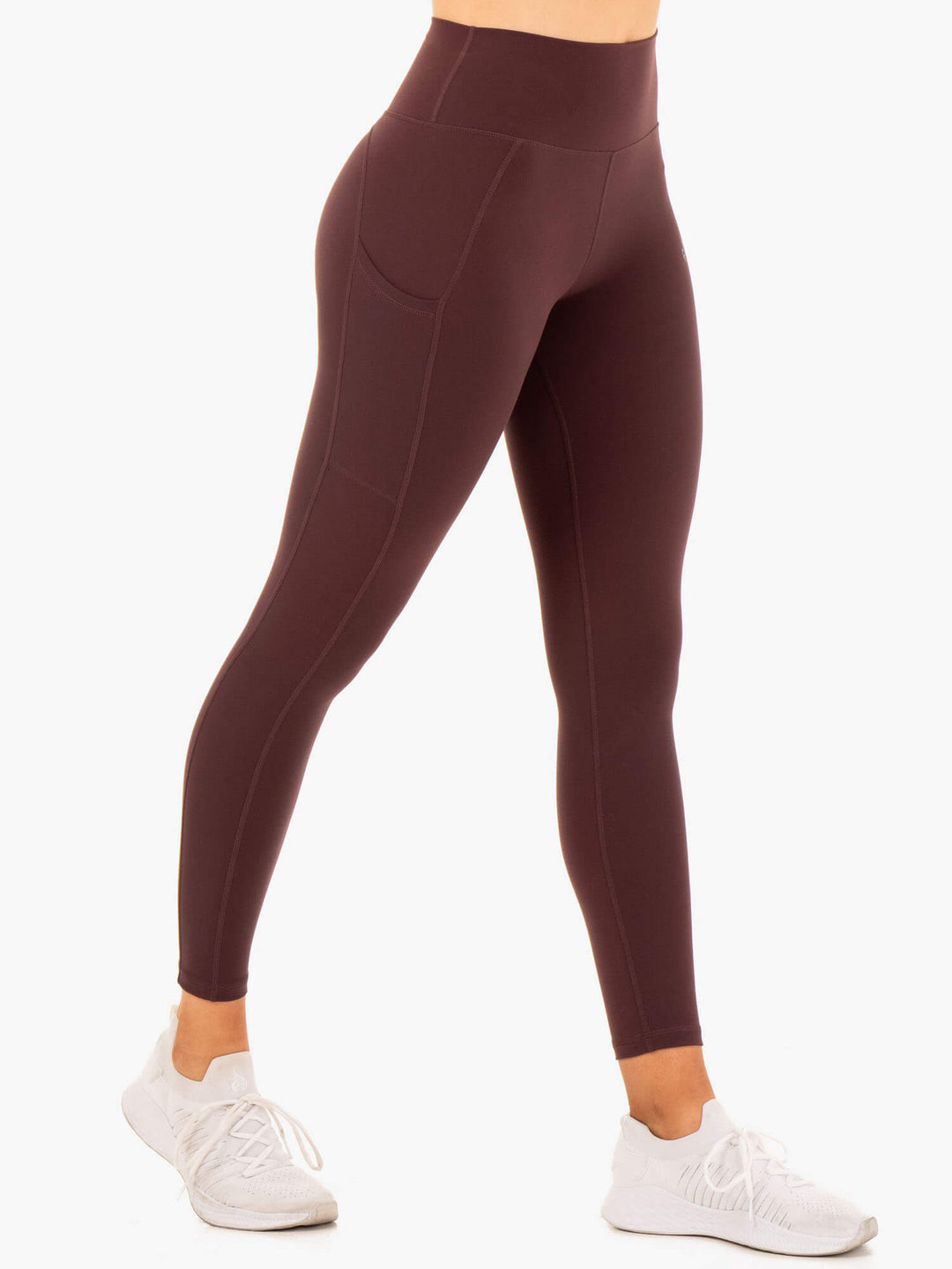 Reset High Waisted Pocket Leggings - Chocolate Clothing Ryderwear 