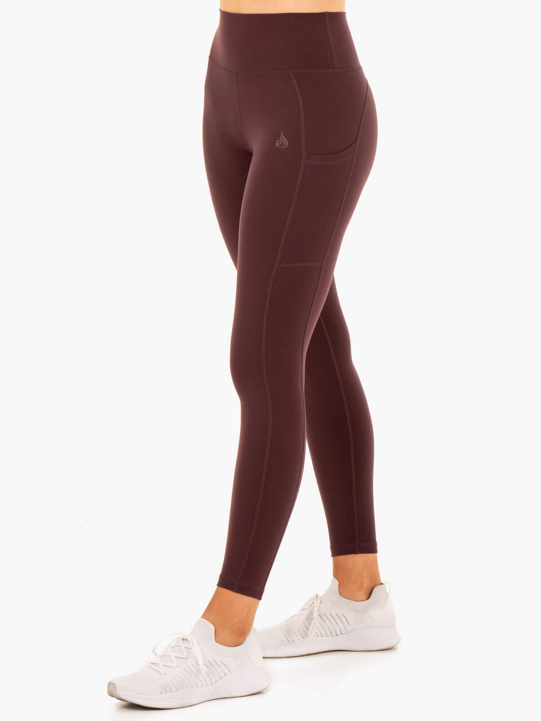 Reset High Waisted Pocket Leggings - Chocolate Clothing Ryderwear 