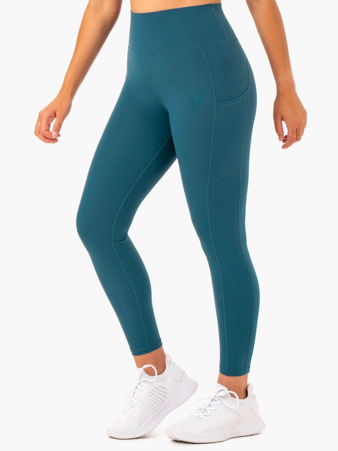 Reset High Waisted Pocket Leggings - Teal Clothing Ryderwear 