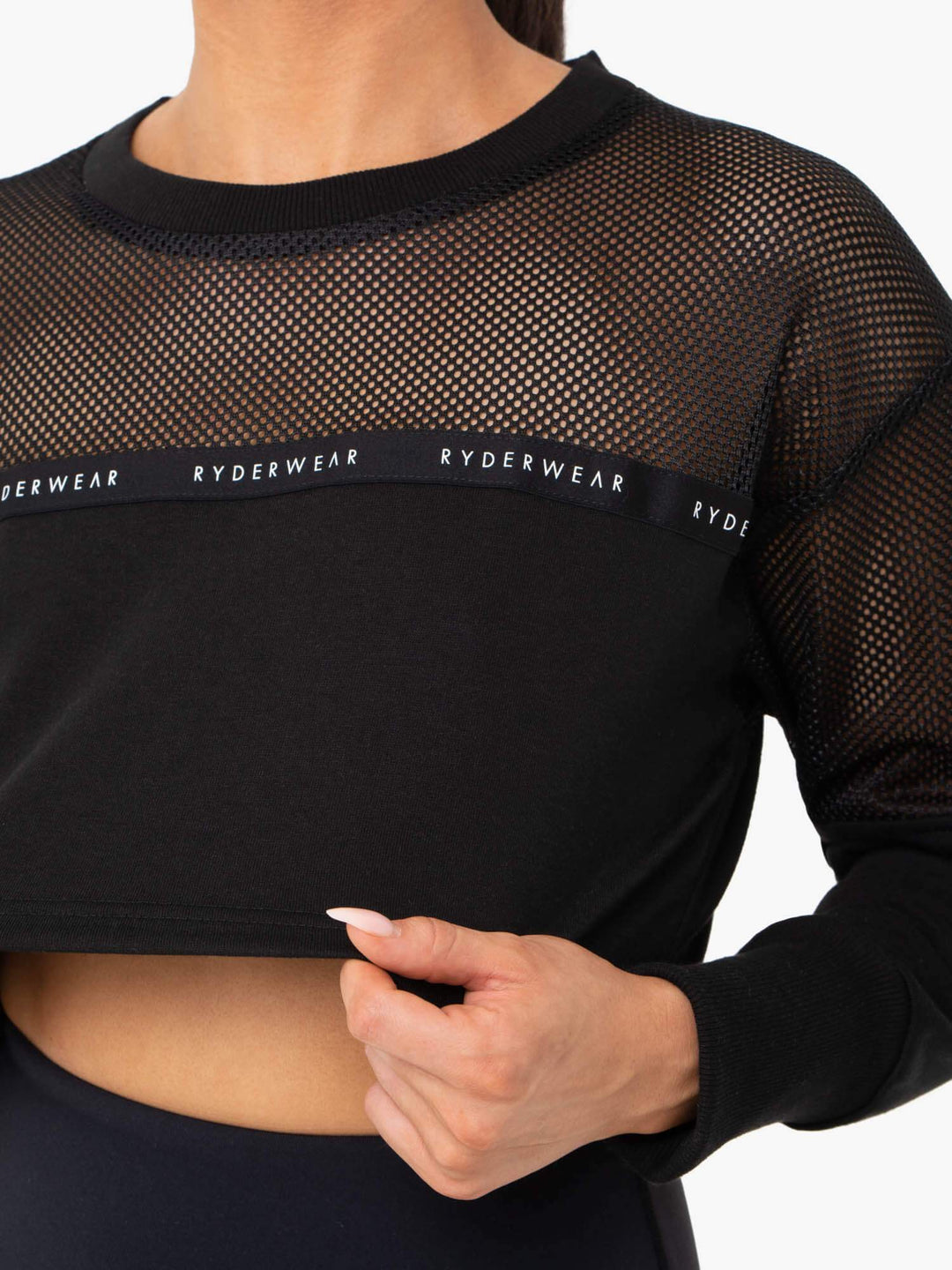 Revive Mesh Sweater - Black Clothing Ryderwear 