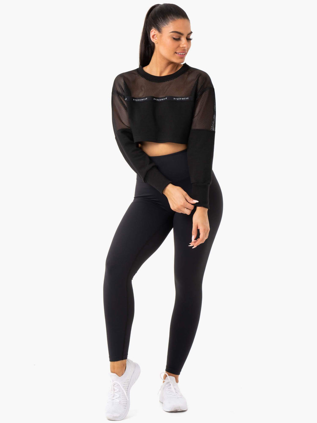 Revive Mesh Sweater - Black Clothing Ryderwear 