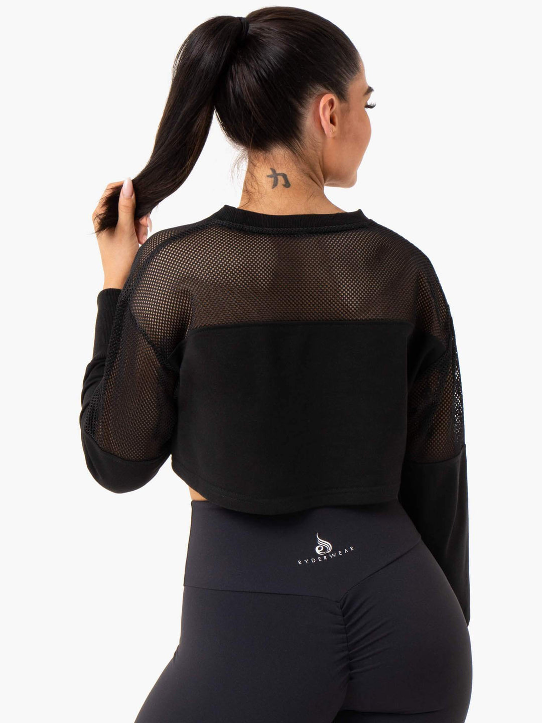 Revive Mesh Sweater - Black Clothing Ryderwear 