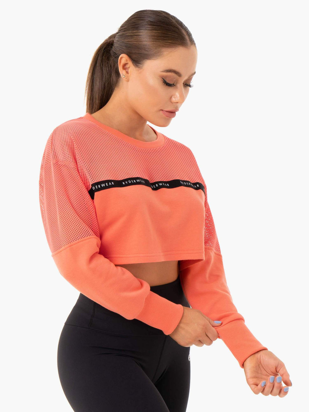 Revive Mesh Sweater - Peach Clothing Ryderwear 