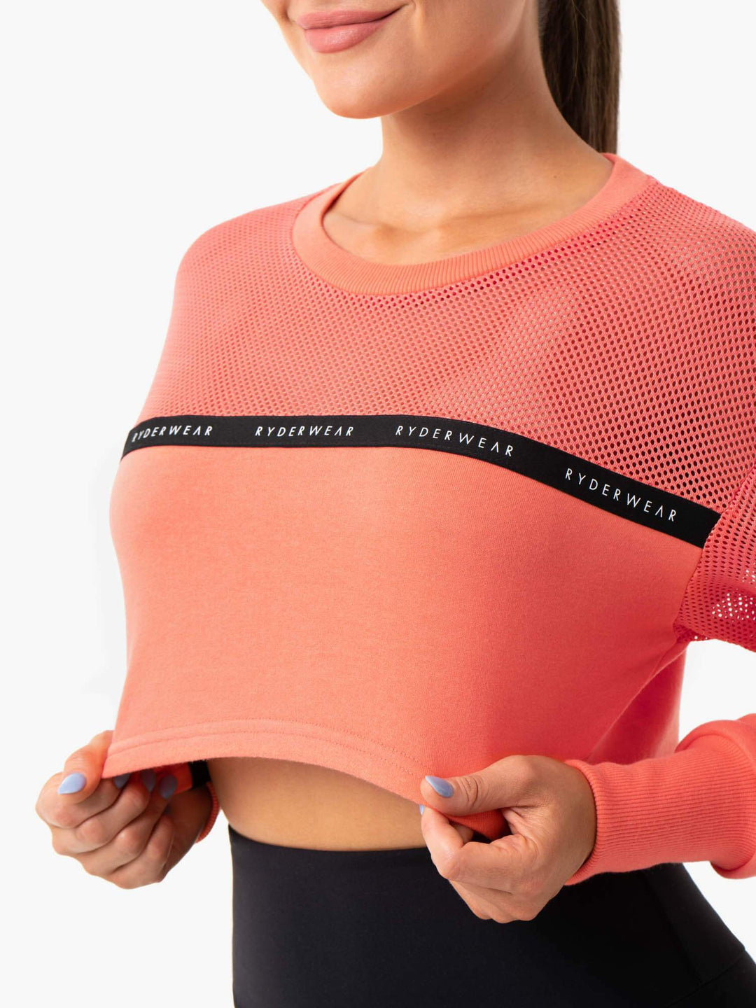 Revive Mesh Sweater - Peach Clothing Ryderwear 