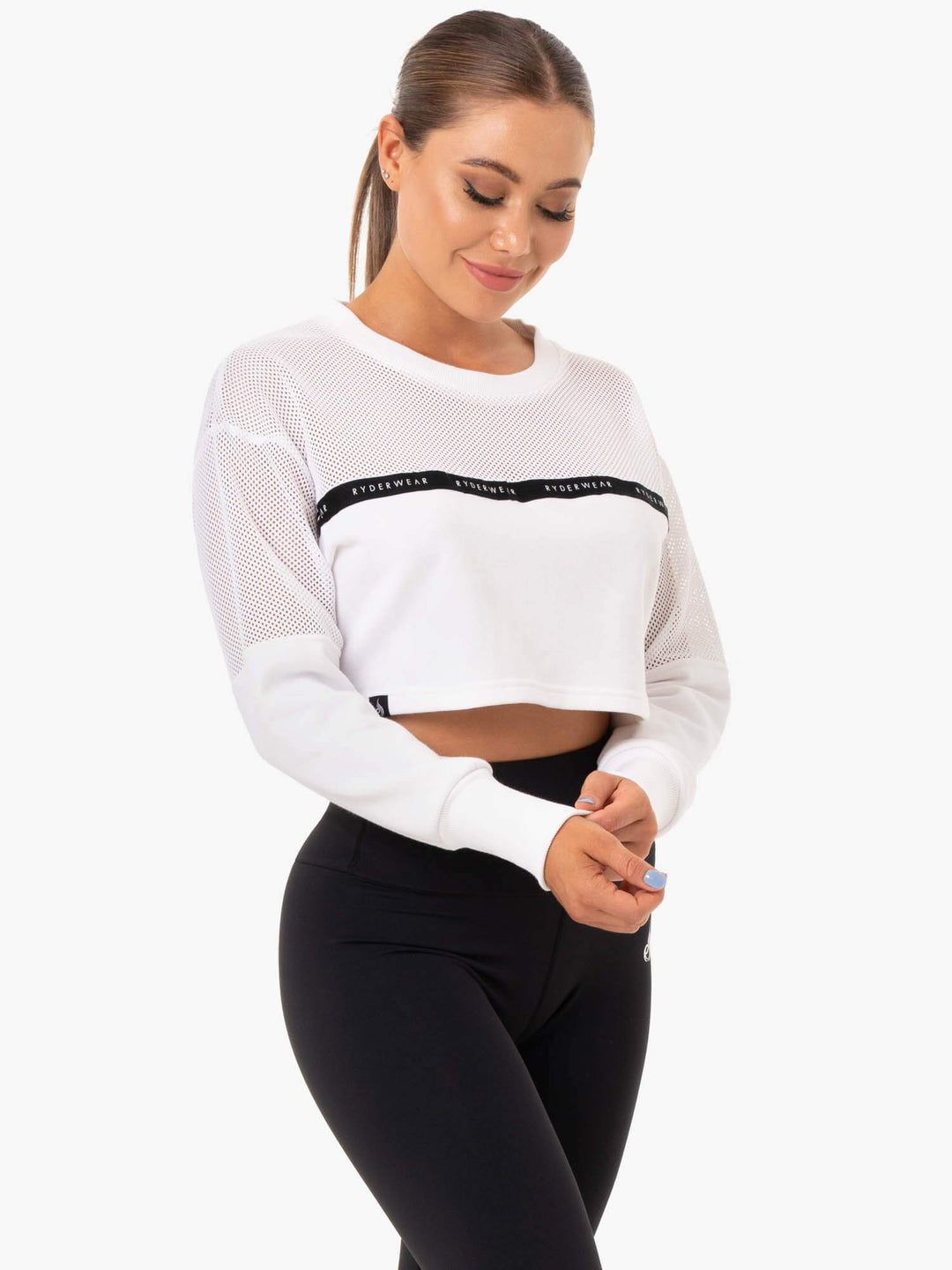 Revive Mesh Sweater - White Clothing Ryderwear 