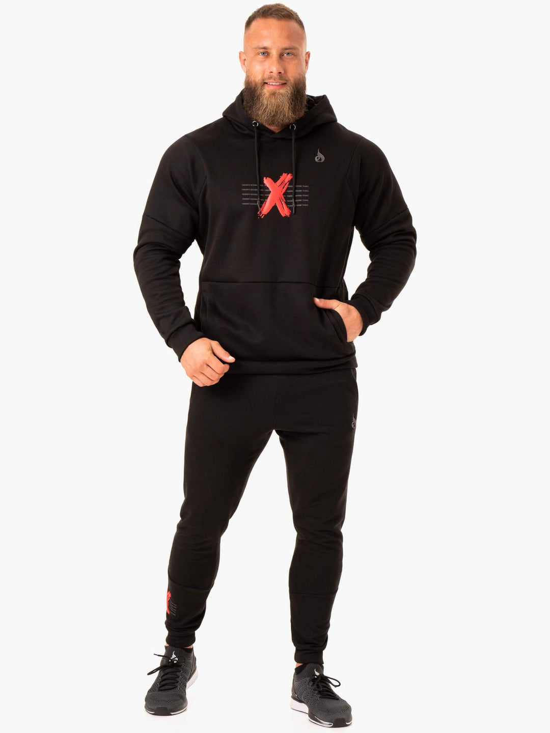 RWXKG Fleece Hoodie - Black Clothing Ryderwear 